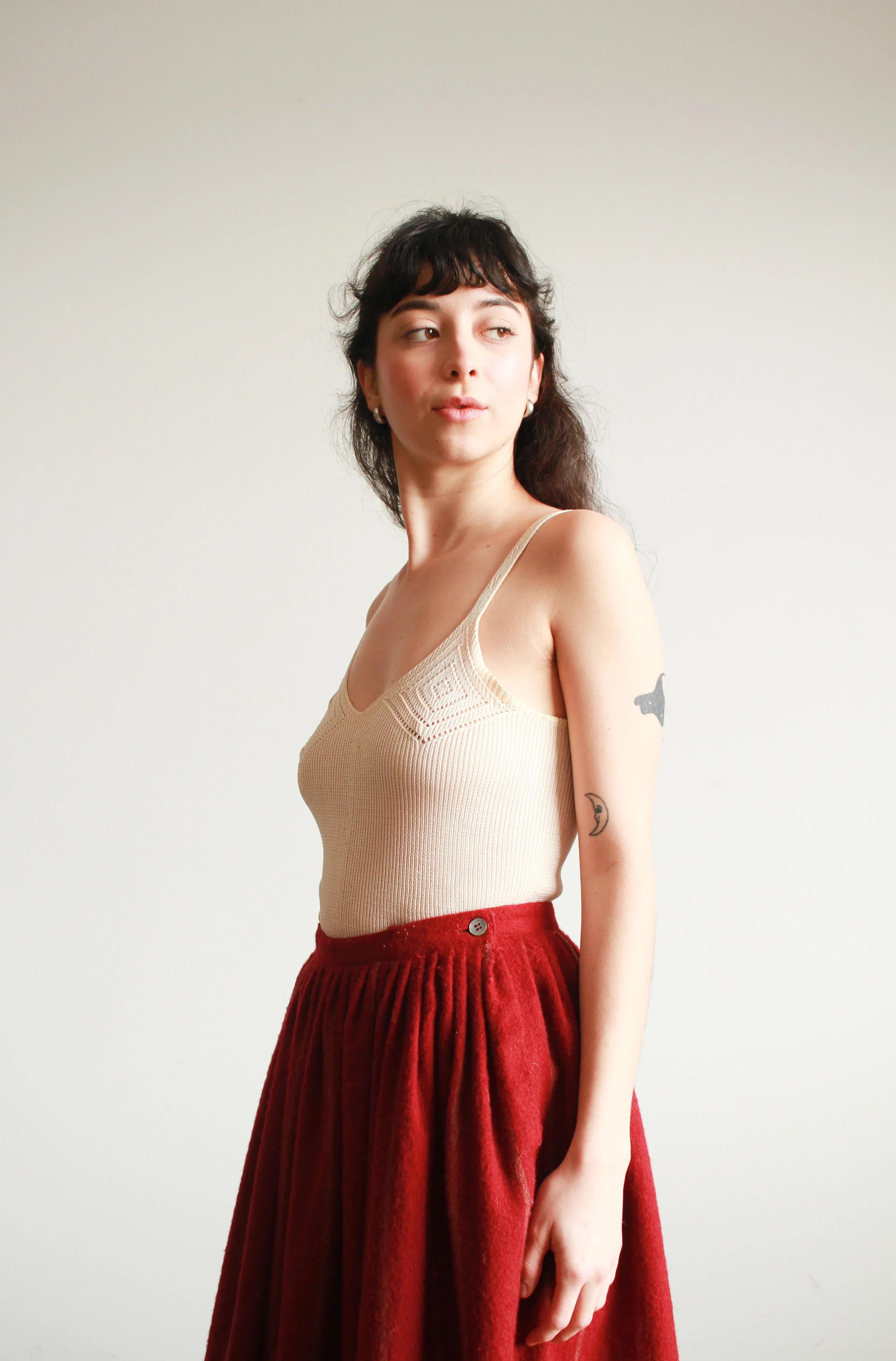 1980s Ecru Knit Camisole