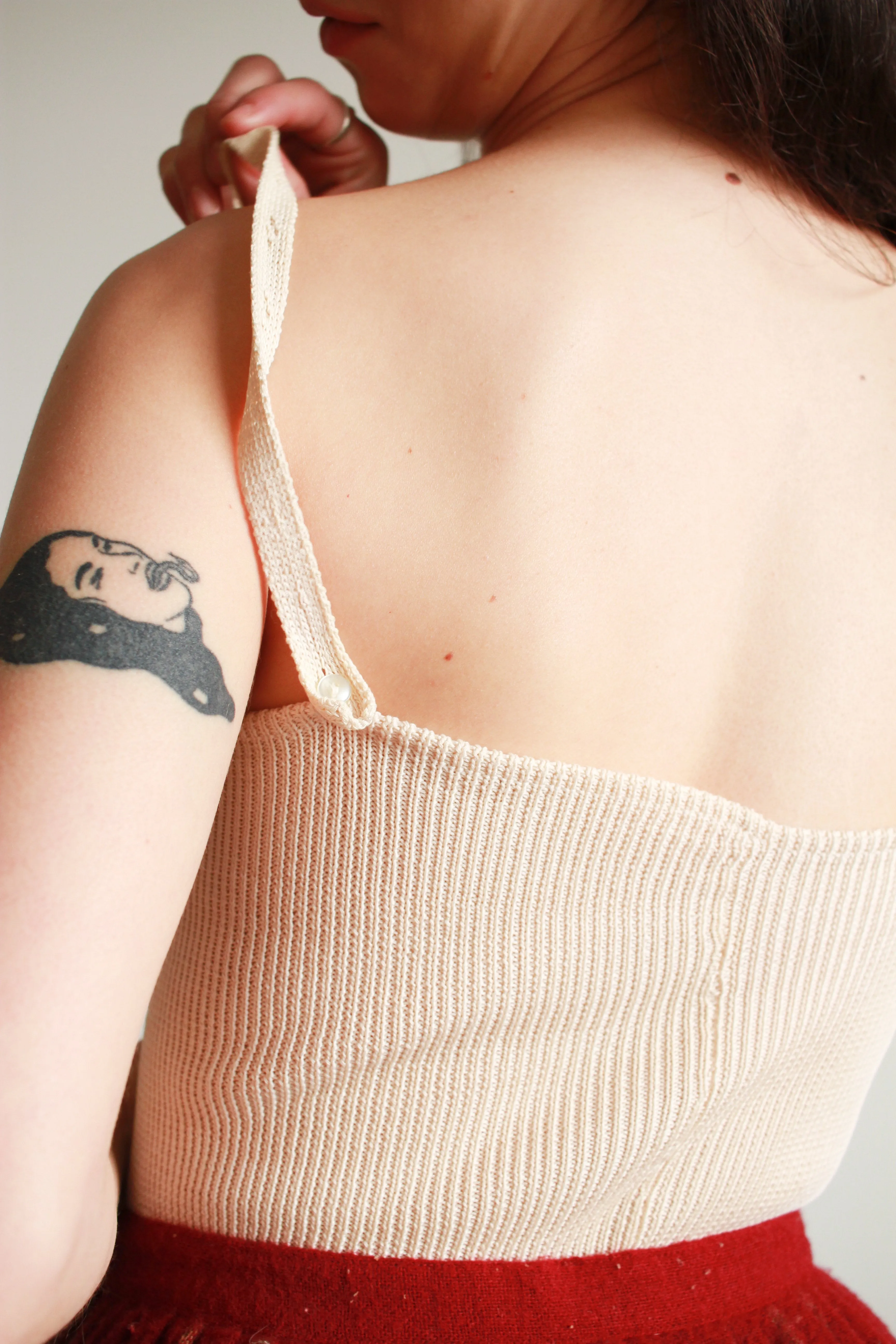 1980s Ecru Knit Camisole