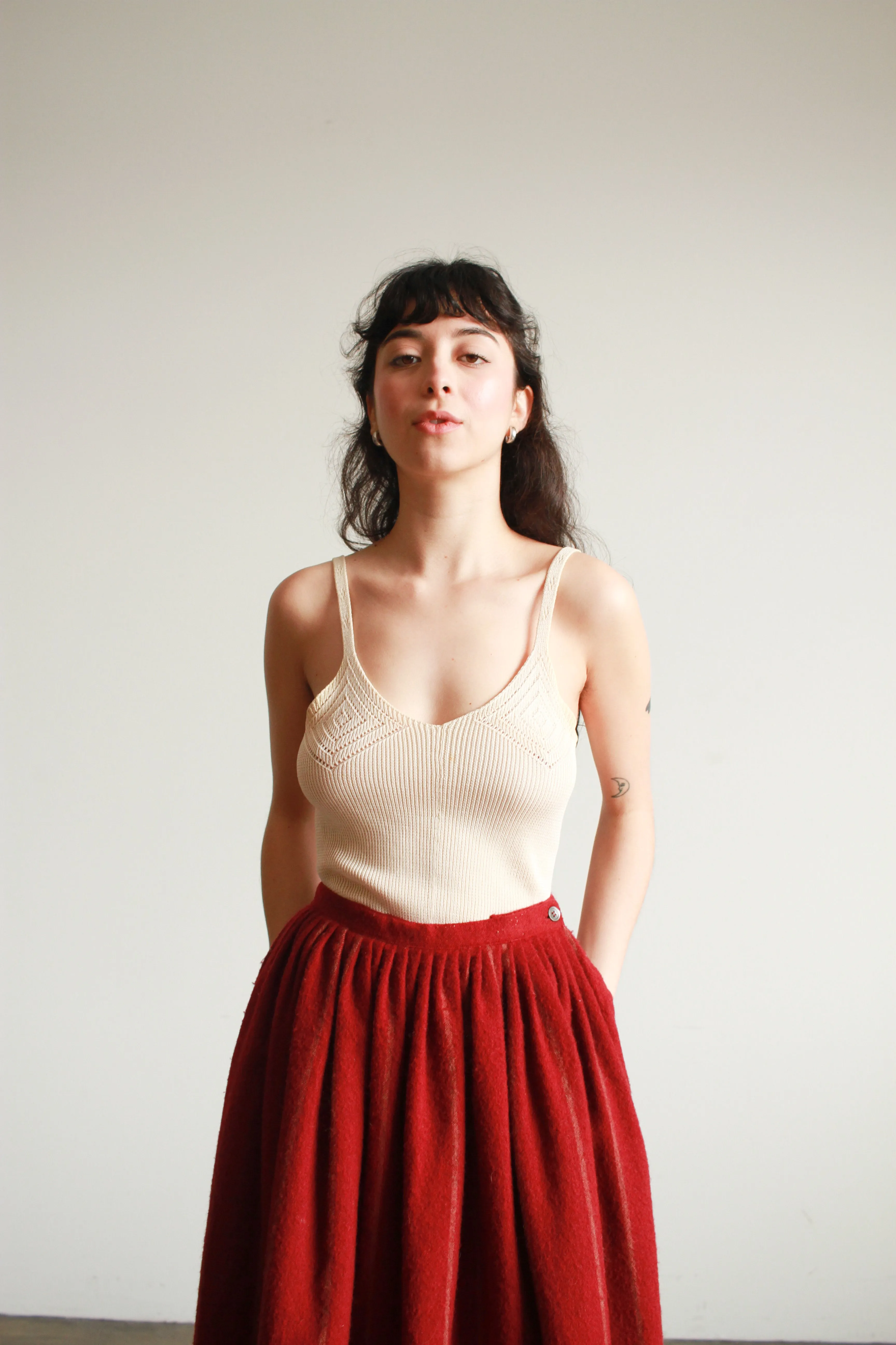 1980s Ecru Knit Camisole