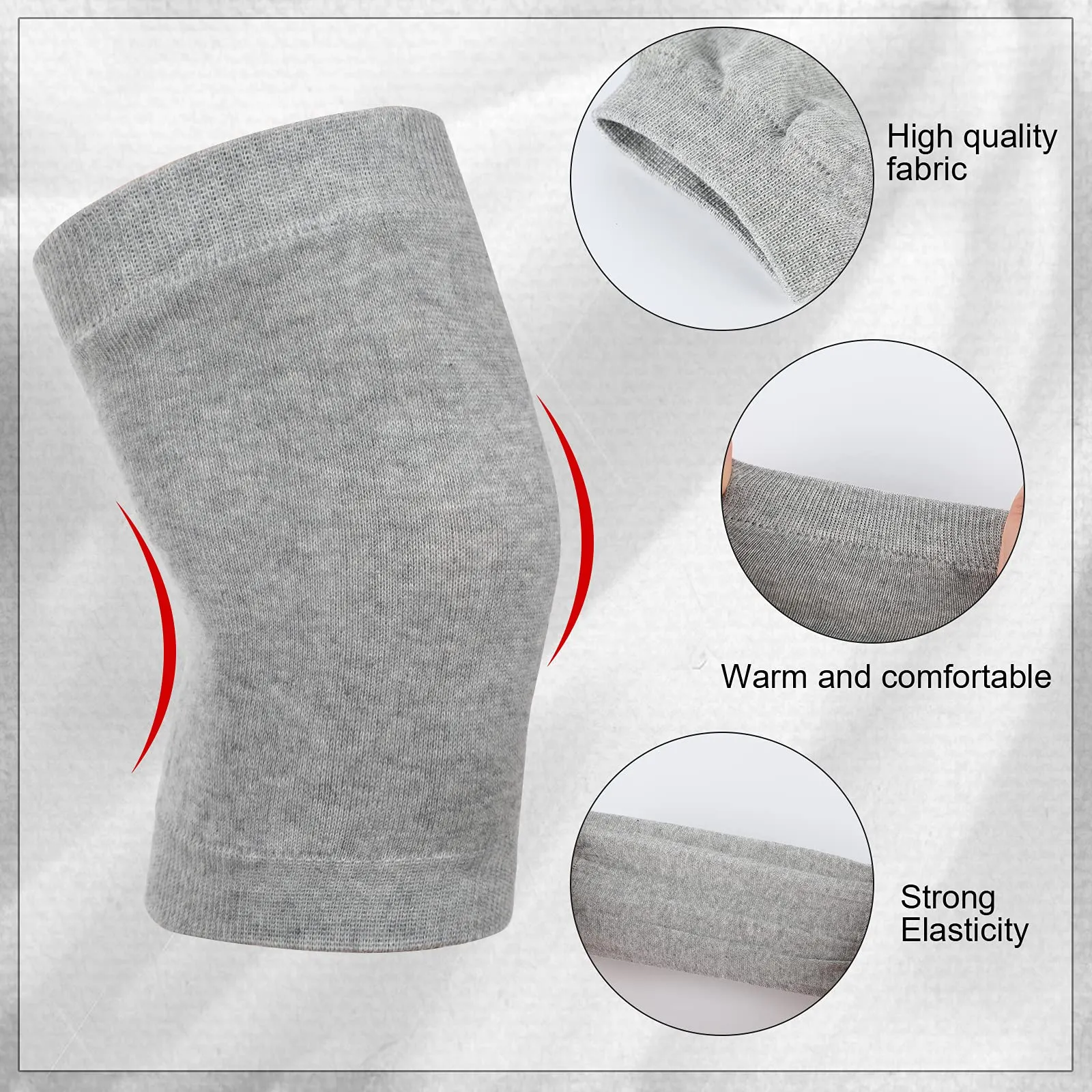 4 Pairs Knee Warmers for Women Men Arthritic Knee Braces Sleeve Supports Knee Compression Sleeve, Leg Warmer Winter Cycling Ski Running Knee Brace Pad Sleeve (White, Black, Nude Color, Gray) White, Black, Nude Color, Gray