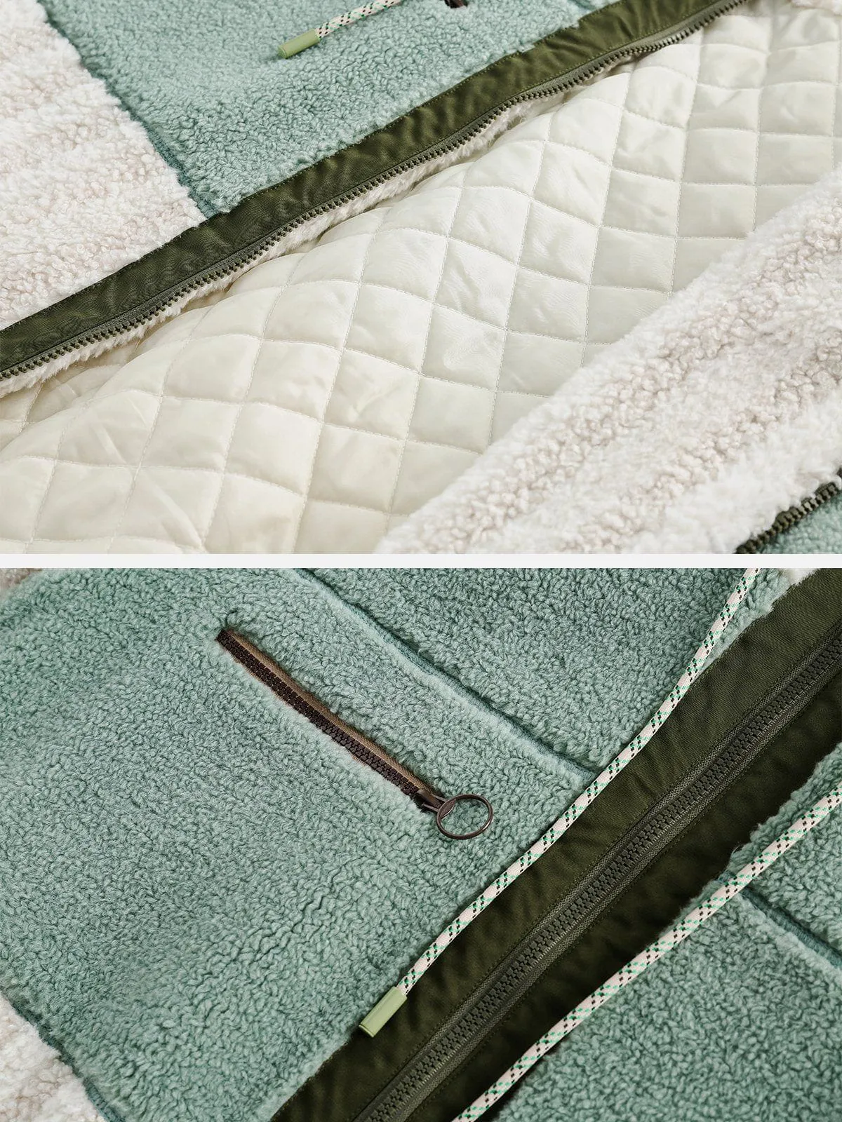 Aelfric Eden Patchwork Fluffy Sherpa Coat