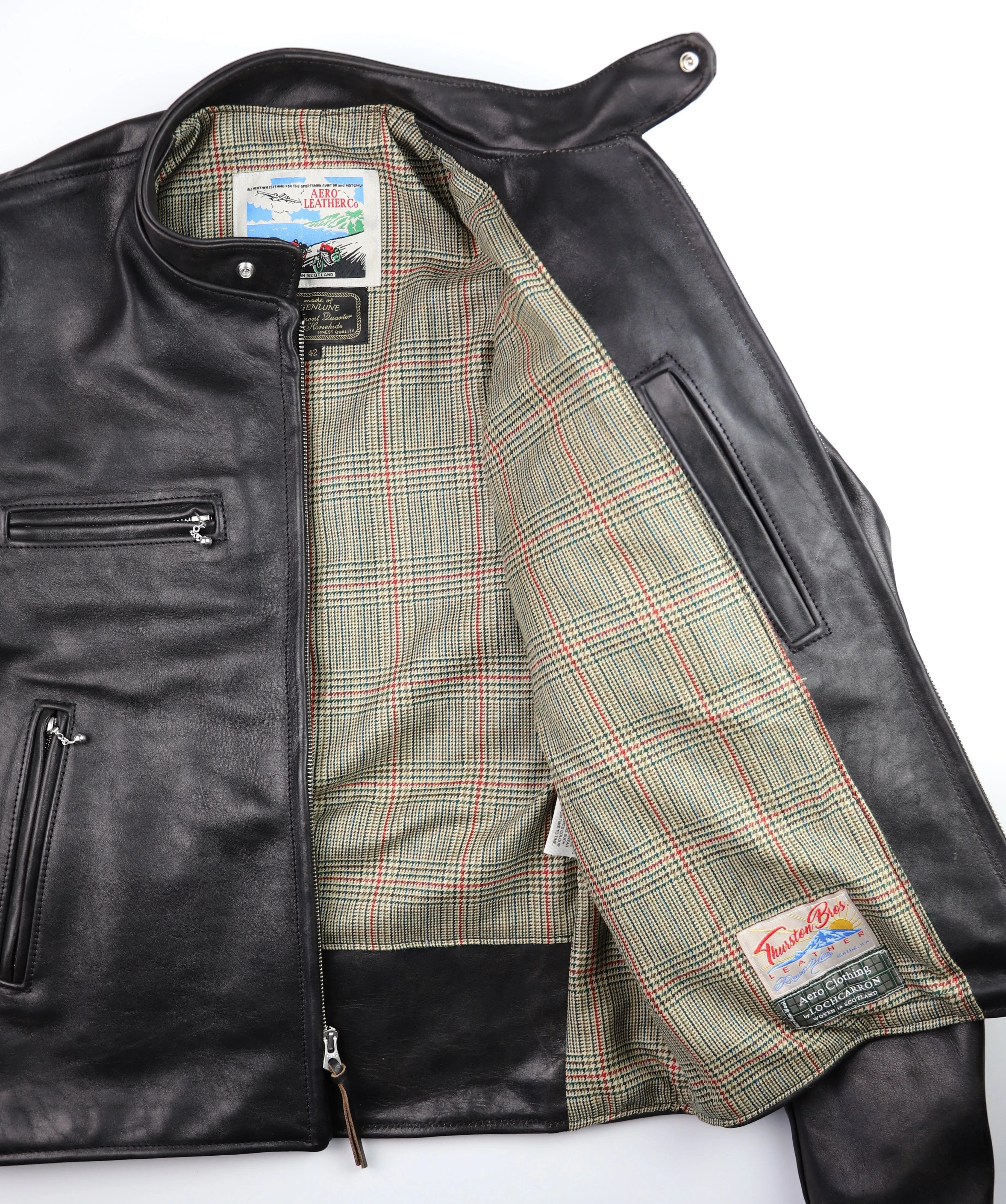 Aero Cafe' Racer, size 42, Tumbled Black CXL Horsehide