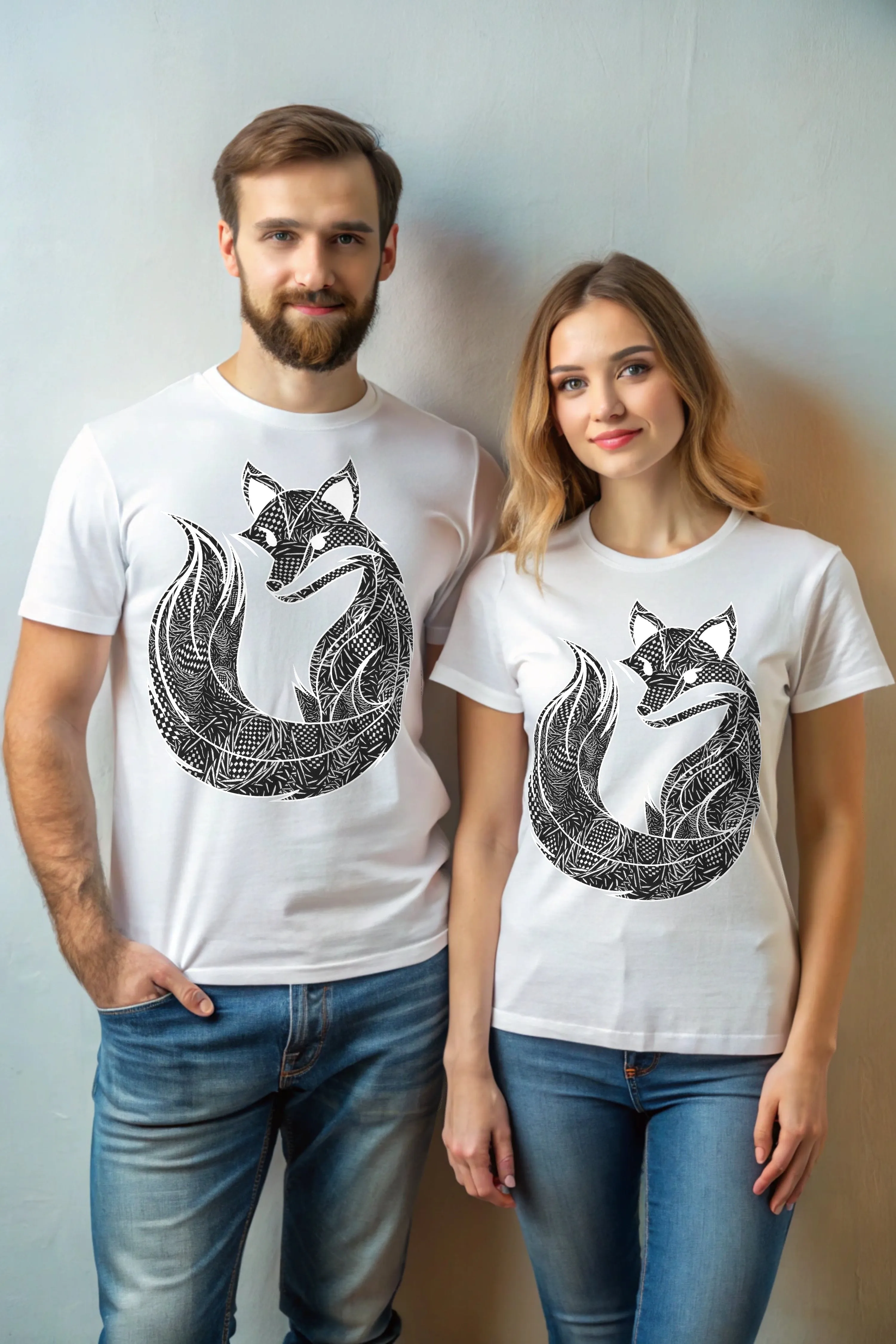 Art Fox Unisex T-Shirt - 100% Cotton Crewneck Half Sleeve