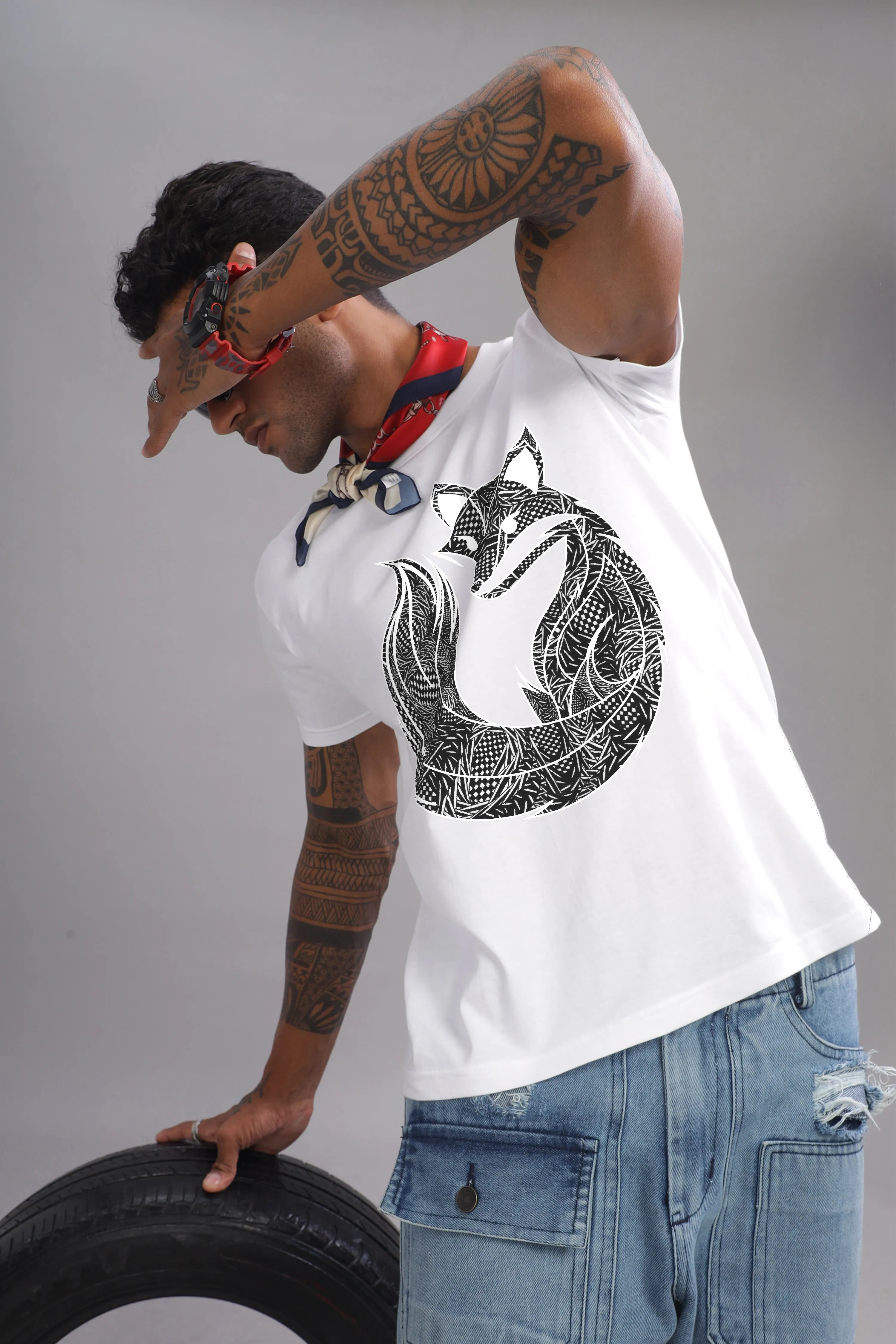 Art Fox Unisex T-Shirt - 100% Cotton Crewneck Half Sleeve