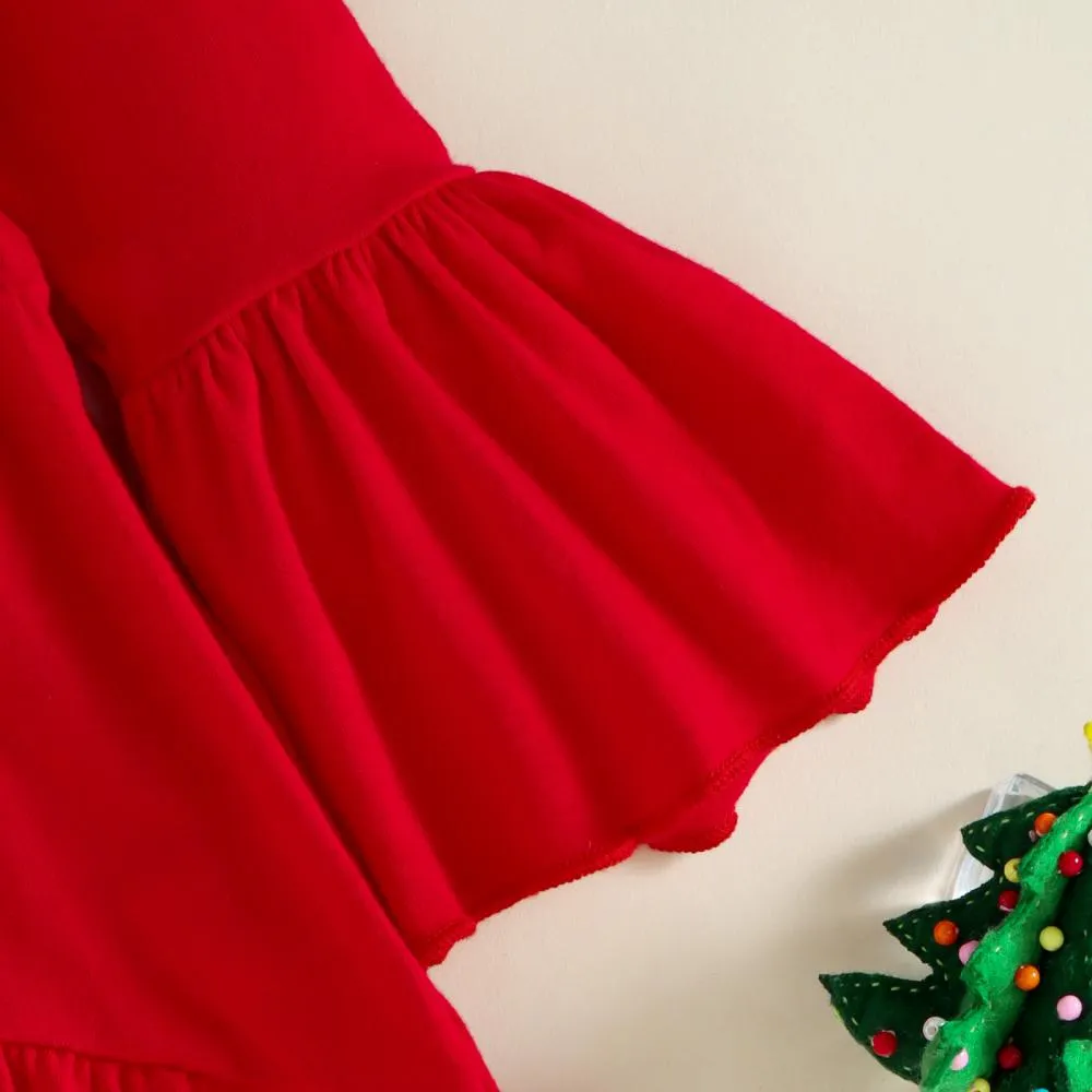 Baby Girls Christmas Autumn/Winter Top   Flared Pants Set Wholesale Girls Clothes