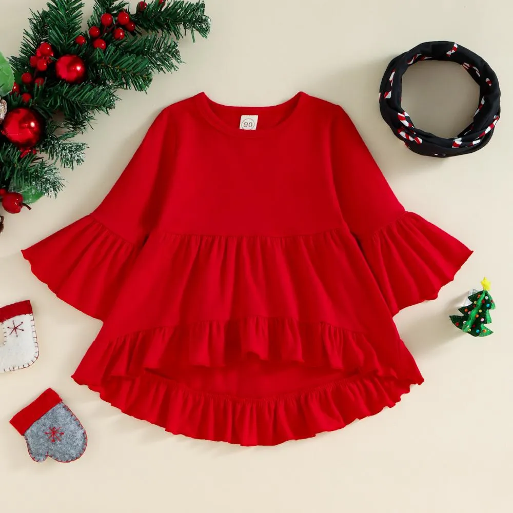Baby Girls Christmas Autumn/Winter Top   Flared Pants Set Wholesale Girls Clothes