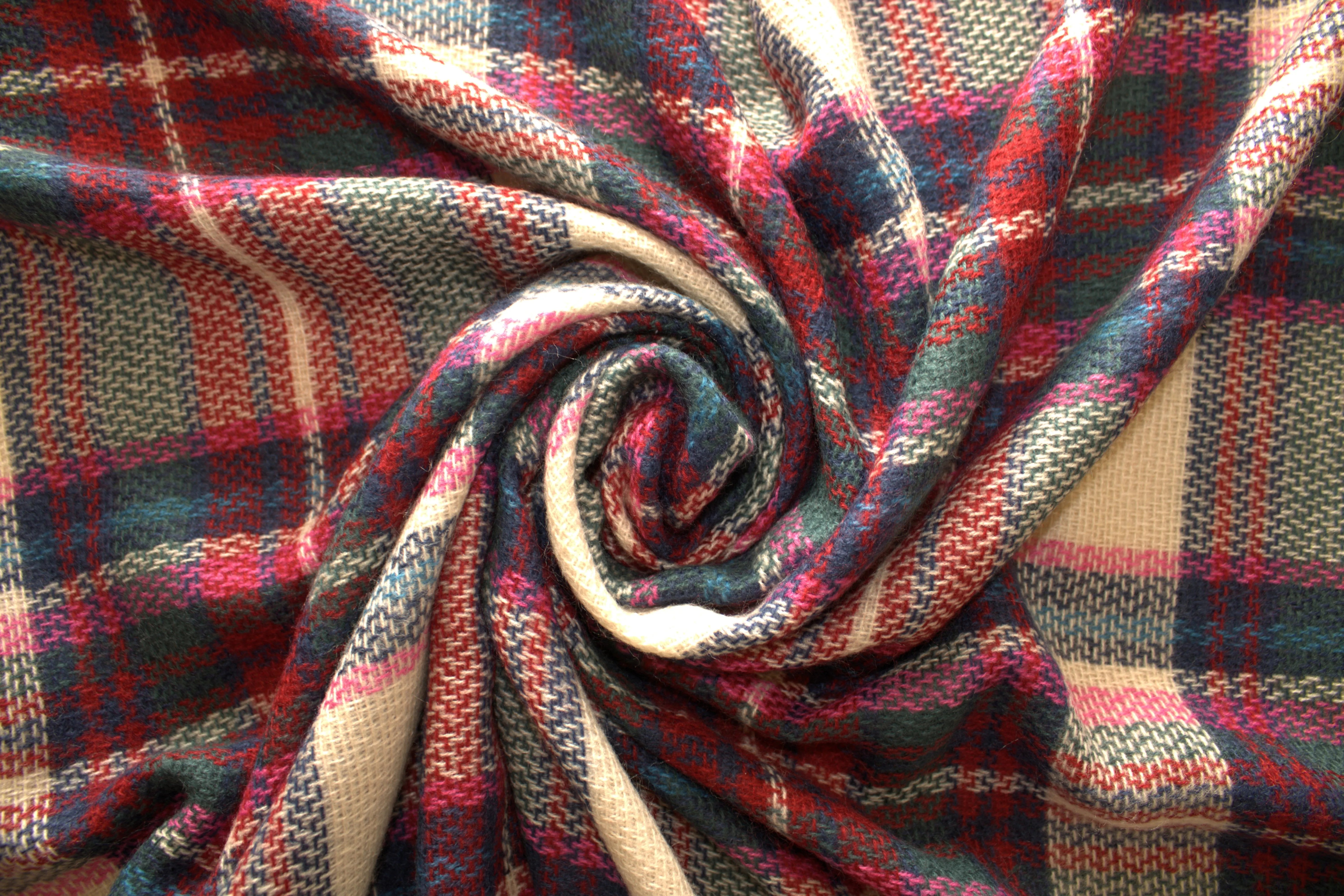 Beige Red and Green Blanket Scarf/ Plaid blanket scarf/ Beige plaid scarf/ Women Scarf/ Gift Shawl
