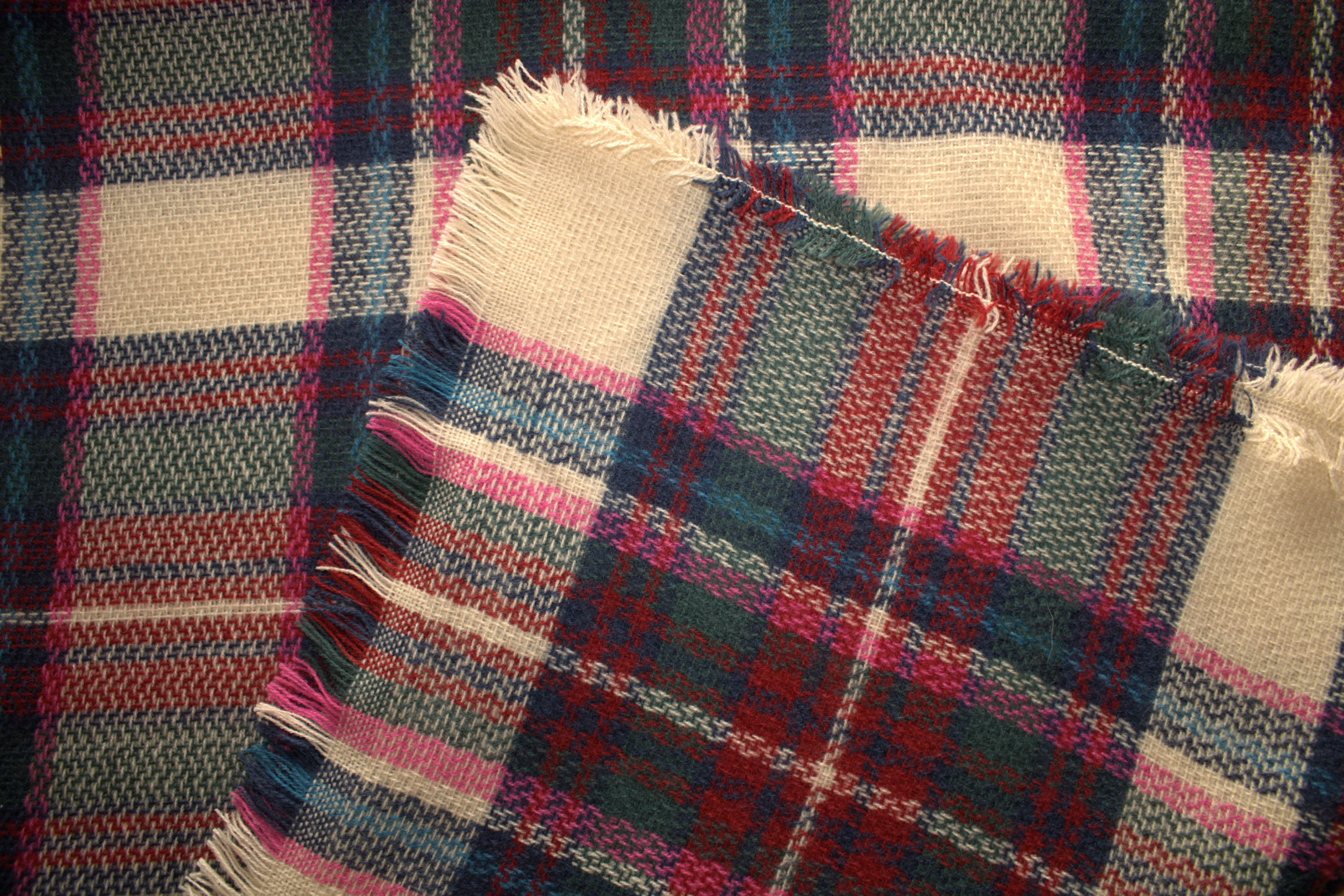 Beige Red and Green Blanket Scarf/ Plaid blanket scarf/ Beige plaid scarf/ Women Scarf/ Gift Shawl