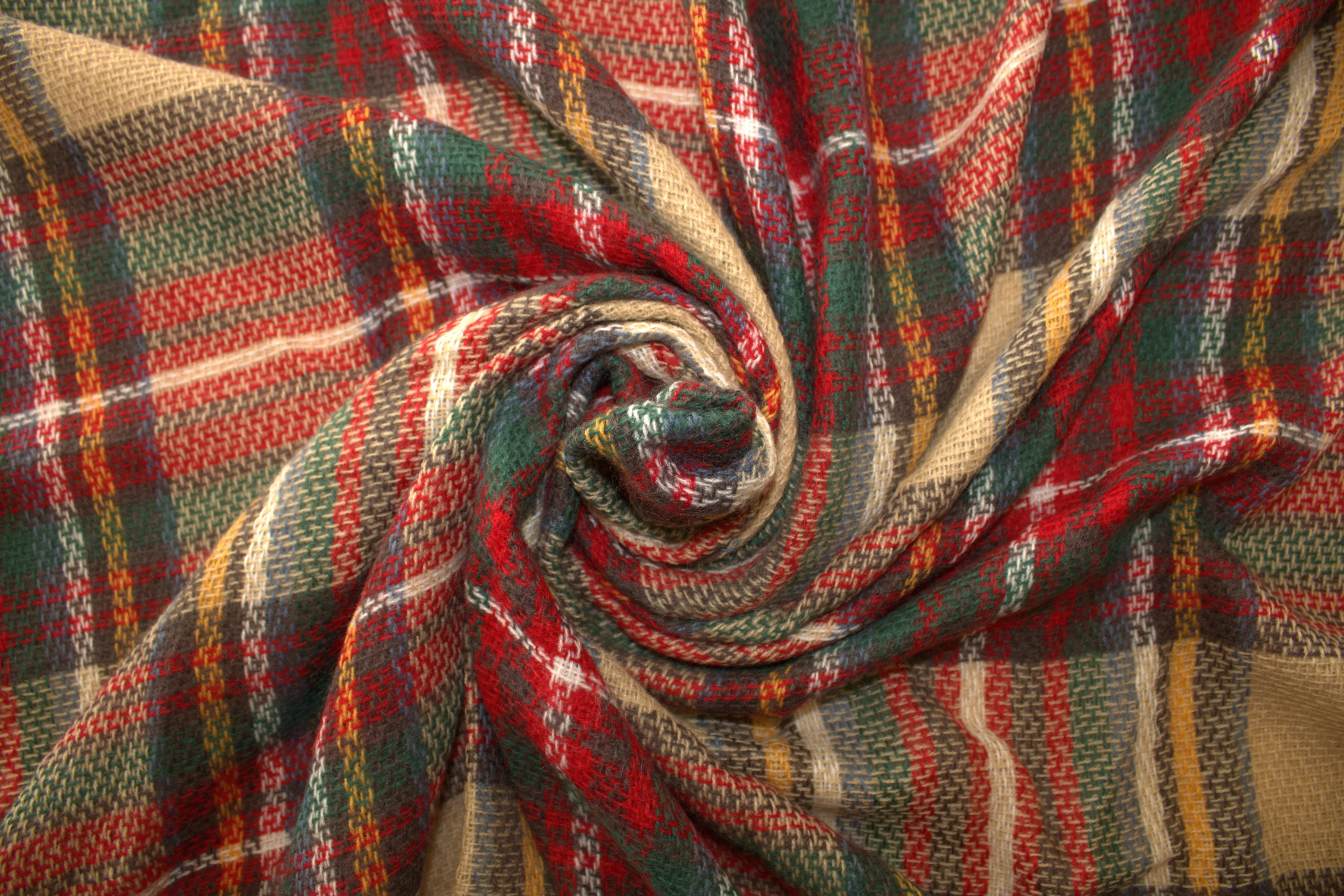 Beige, Red and Green Plaid Blanket Scarf/ Oversized Scarf/ Plaid Shawl/ Bridesmaid Gifts/ Christmas Plaid Scarf/ Throw plaid blanket/ Plaid Women's Blanket Scarf/ Women Scarf/ Gifts for Her/ Women Shawl/ Bridesmaid Scarf/ Fall Scarf