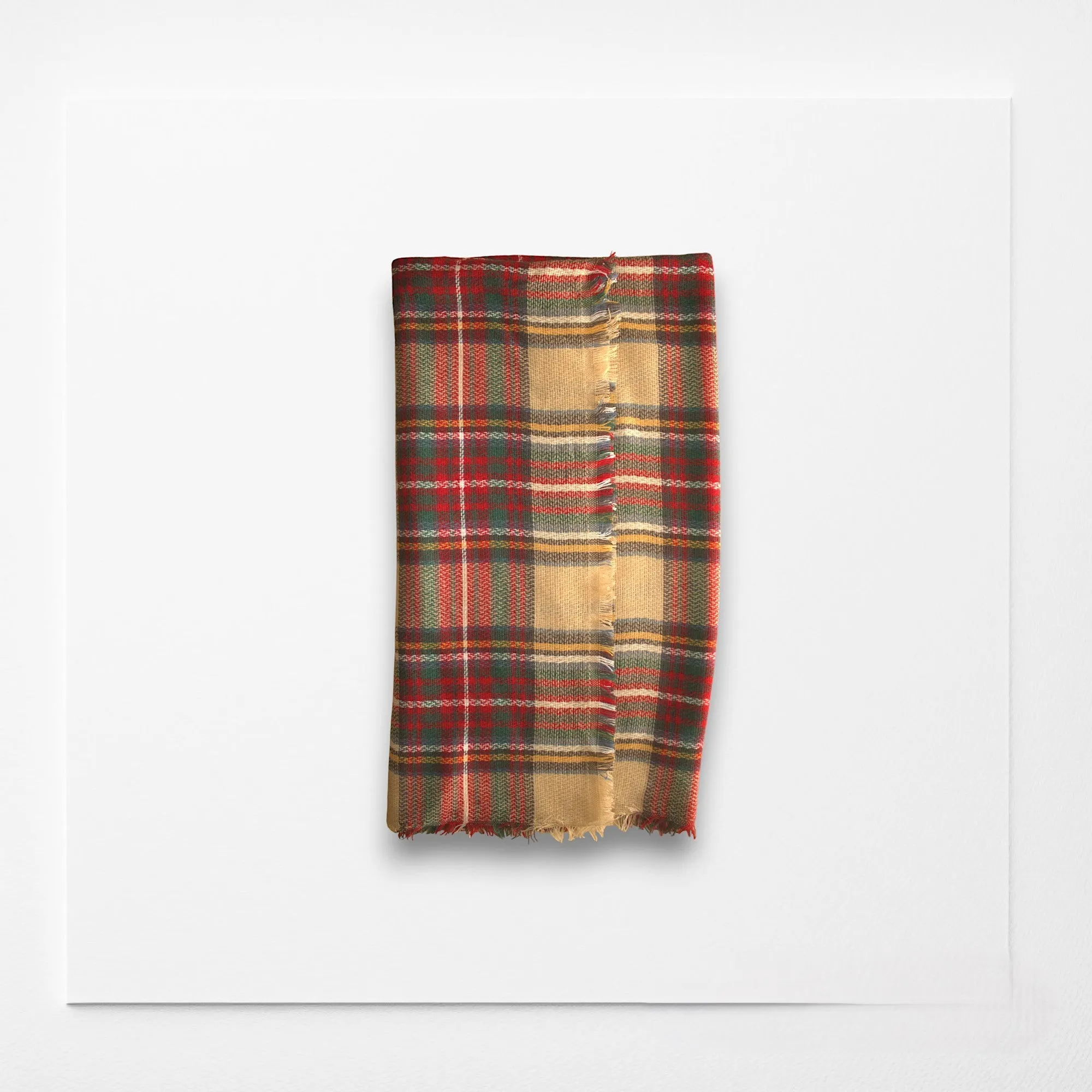 Beige, Red and Green Plaid Blanket Scarf/ Oversized Scarf/ Plaid Shawl/ Bridesmaid Gifts/ Christmas Plaid Scarf/ Throw plaid blanket/ Plaid Women's Blanket Scarf/ Women Scarf/ Gifts for Her/ Women Shawl/ Bridesmaid Scarf/ Fall Scarf