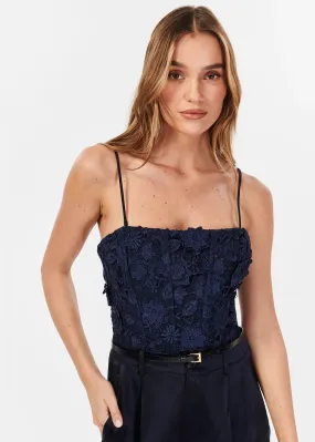Beleza Lace Bodysuit - Navy