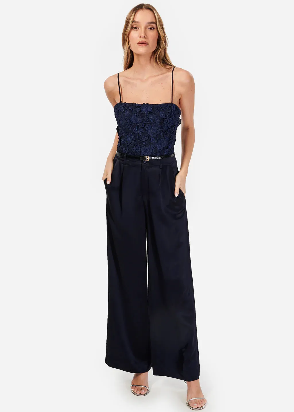 Beleza Lace Bodysuit - Navy