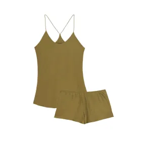 BELLA MOSS SILK CAMISOLE SET