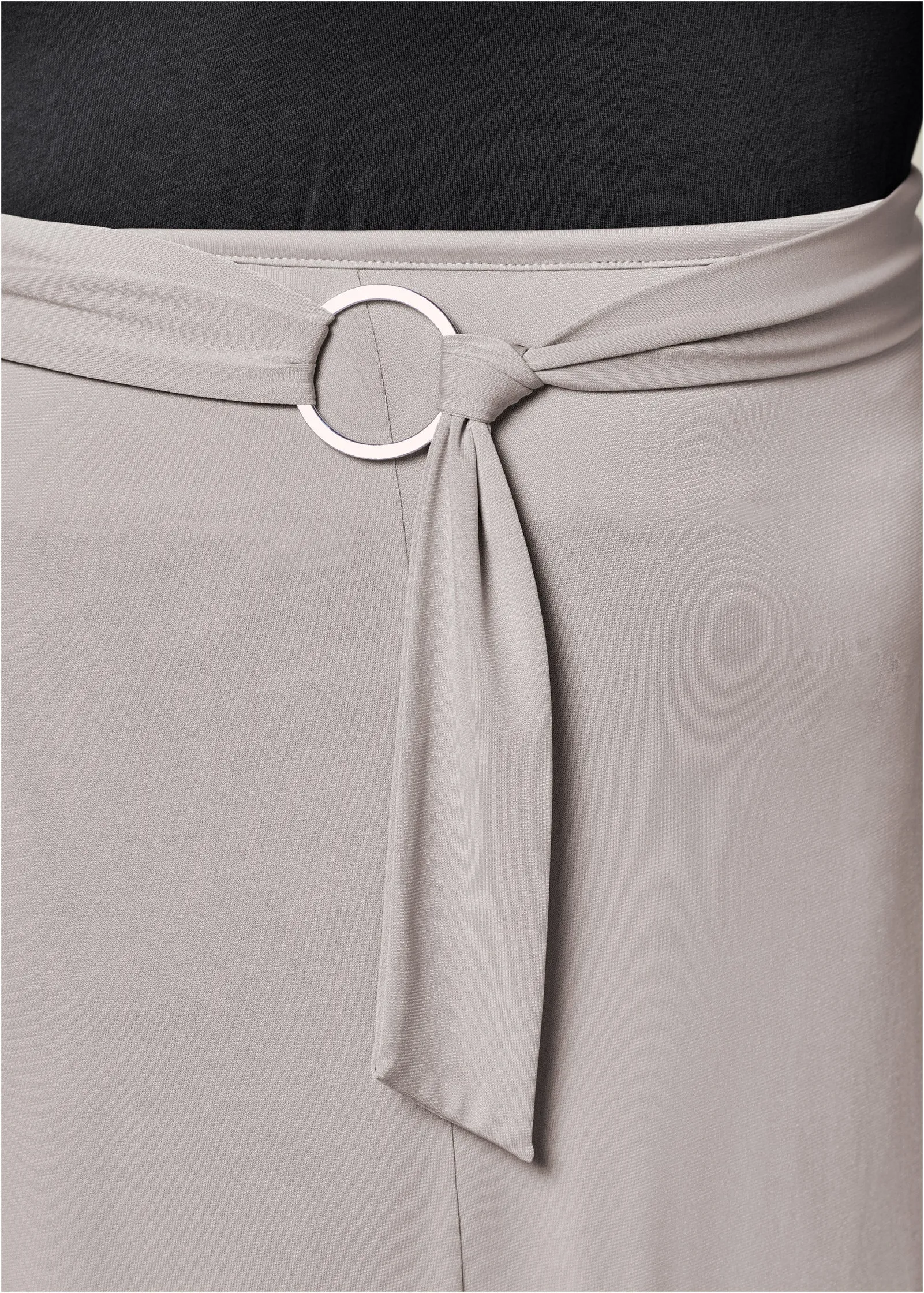 Belted High-Low Maxi Skirt - Grey