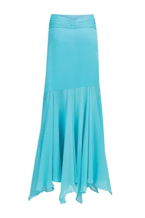 BETTA DRAPED MAXI SKIRT IN FULLMOON BLUE