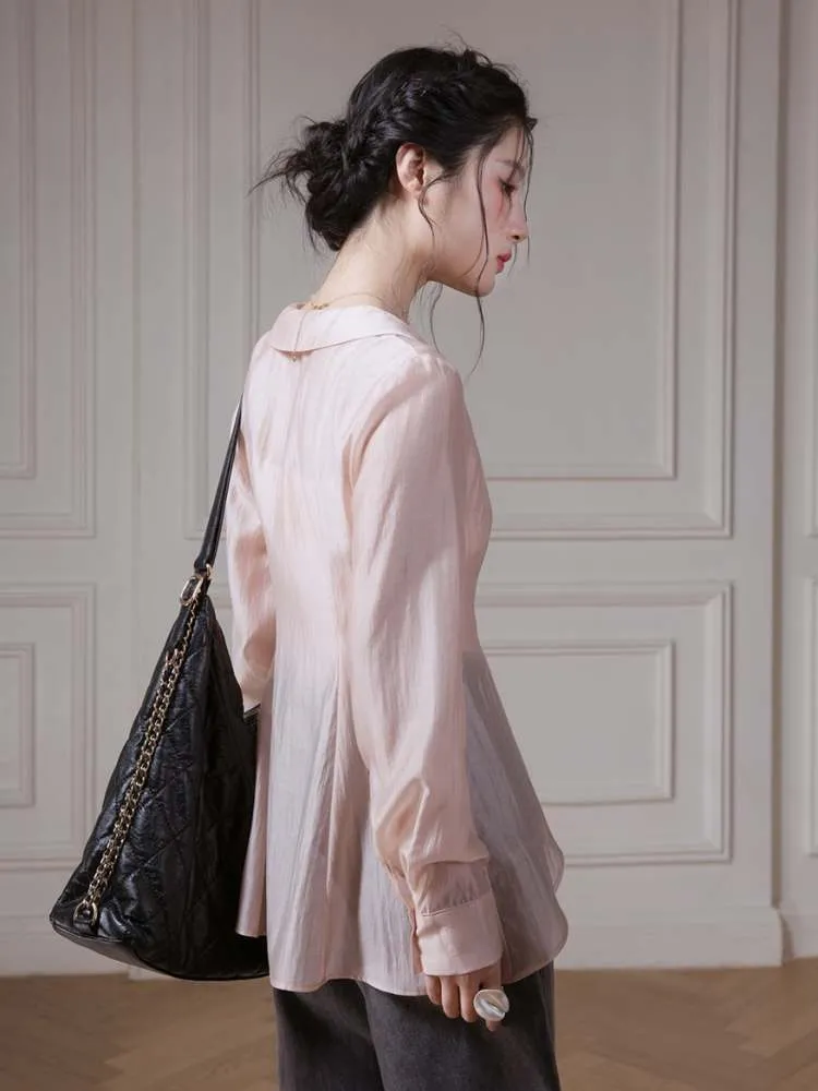 Big Collar Sheer Shirt & Camisole【s0000007879】