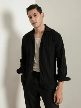Black Self-Embroided Shirt