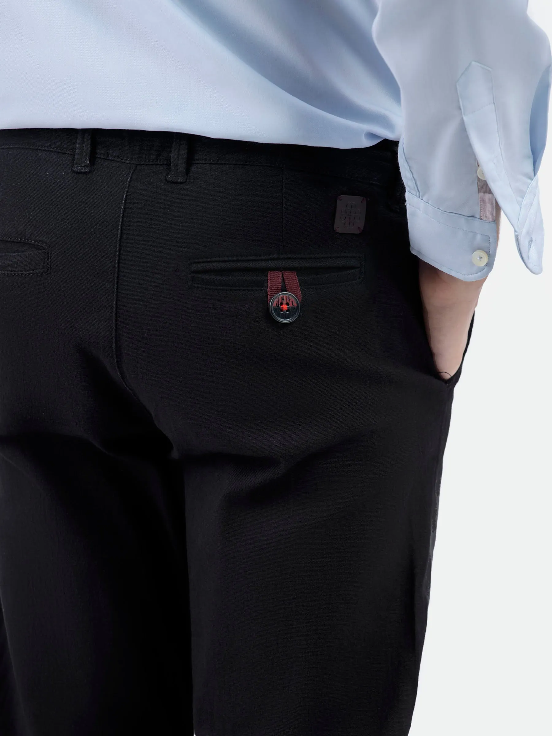 Black Twill Casual Chino Trouser