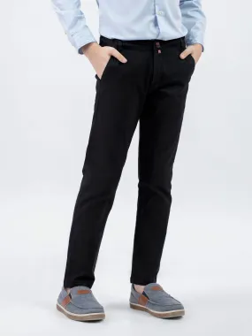Black Twill Casual Chino Trouser
