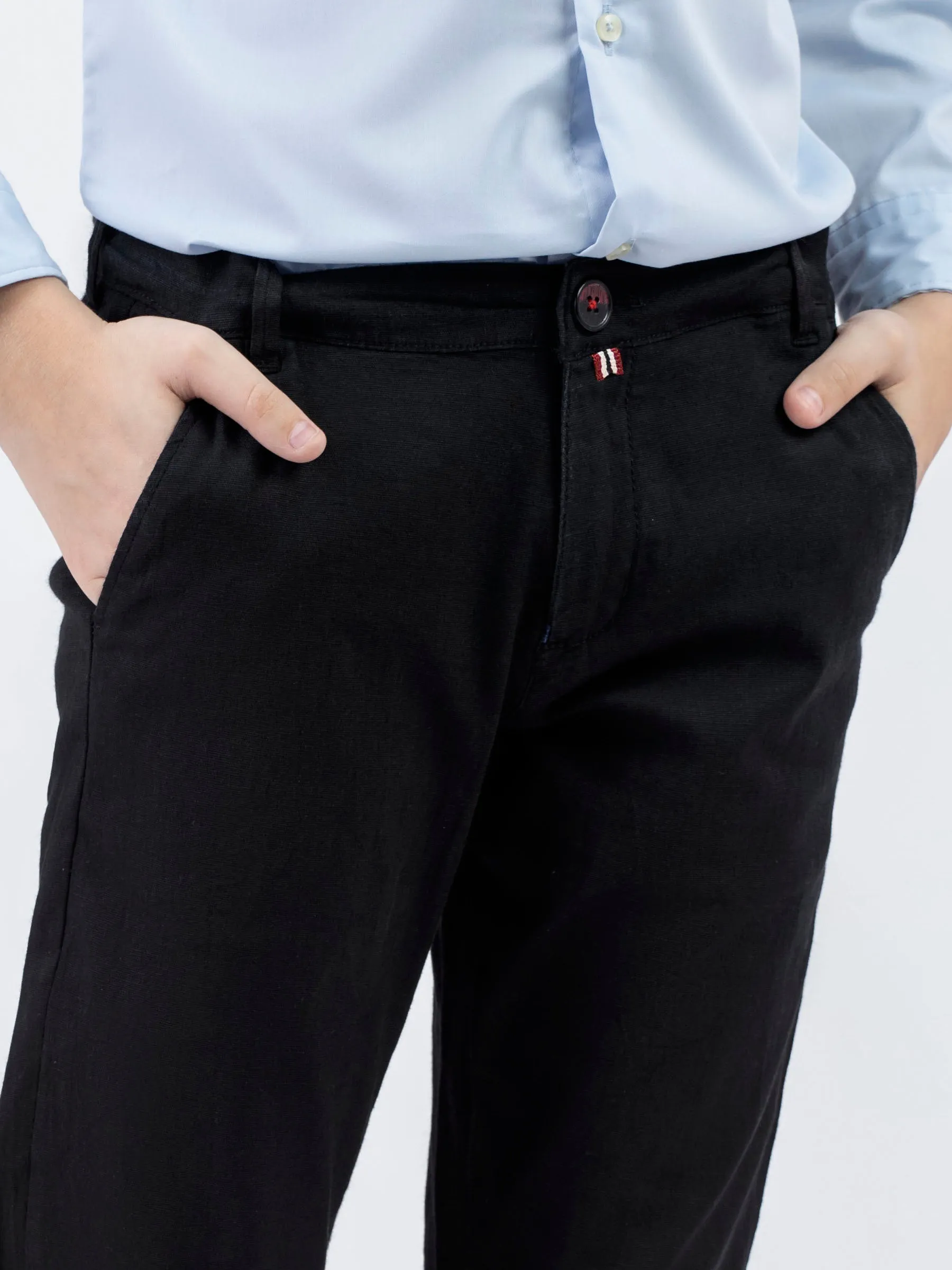 Black Twill Casual Chino Trouser