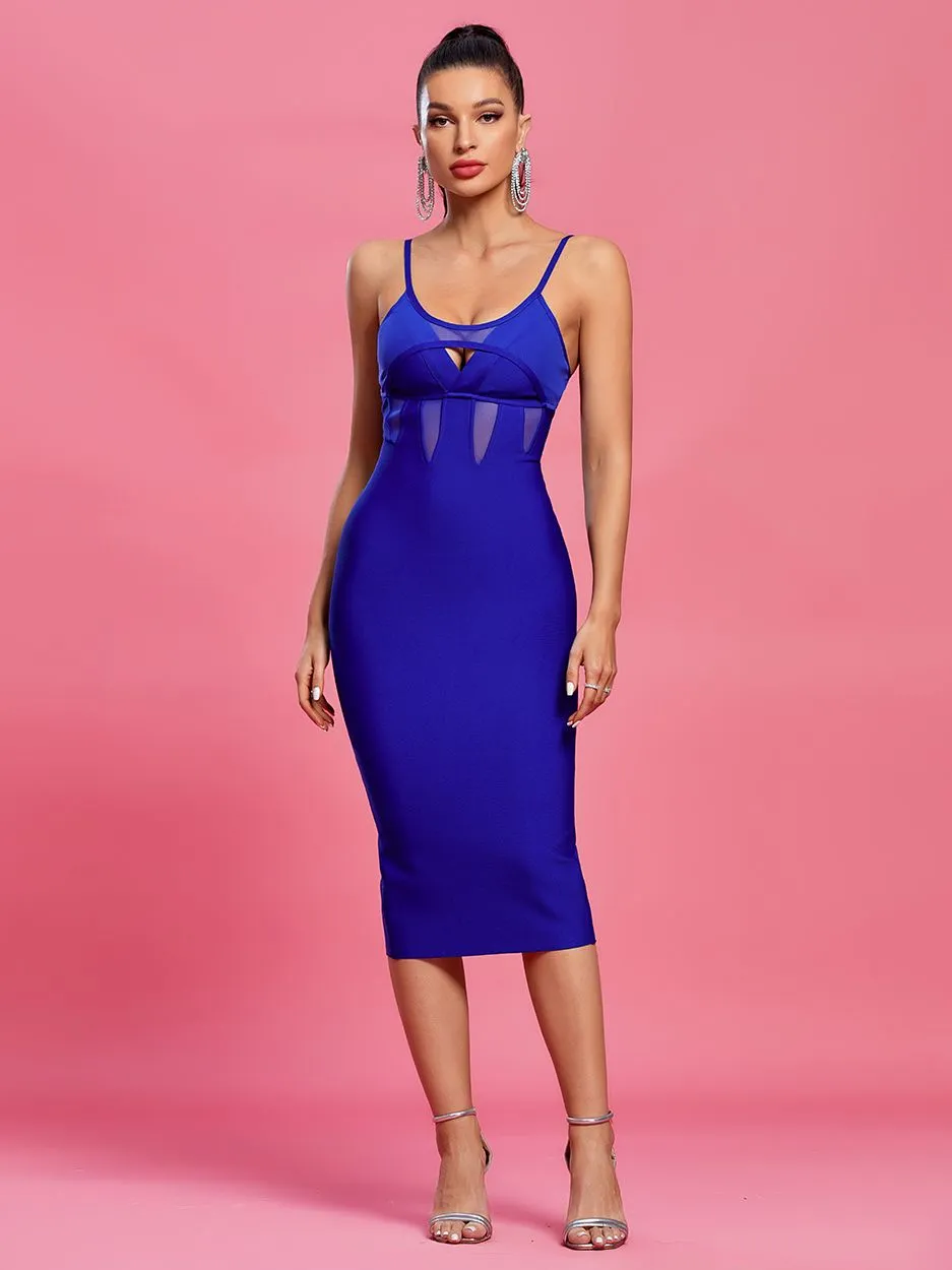 Blue Midi Bandage Dress