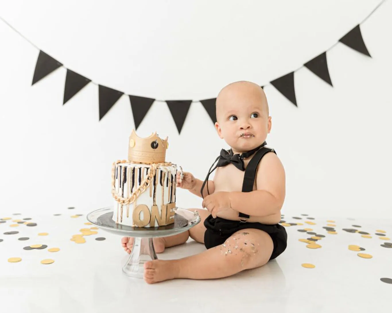 Boys Black Cake Smash Outfit, 1st Birthday Outfit