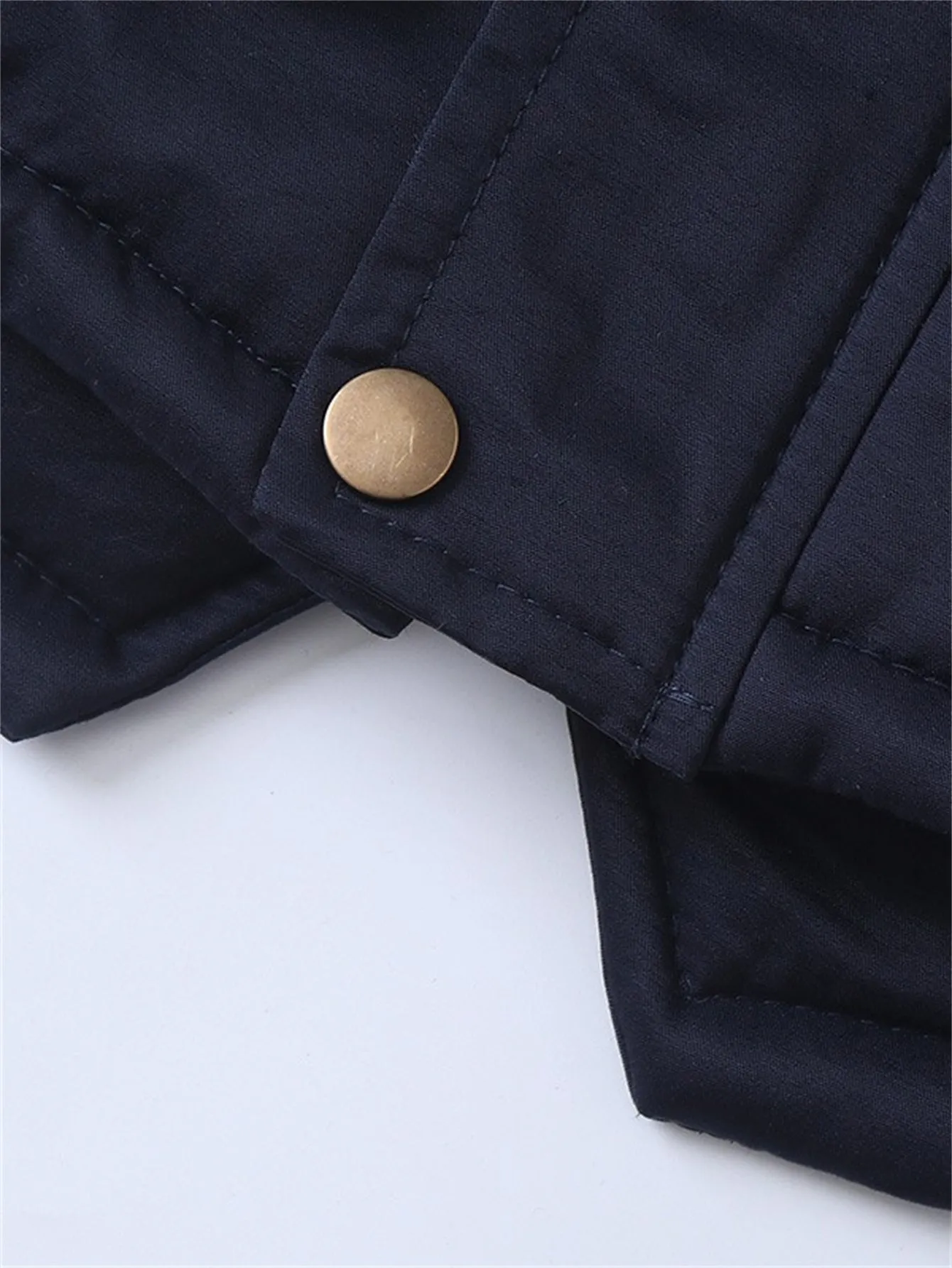 Boys Hooded Small Slit Plush Cotton Jacket
