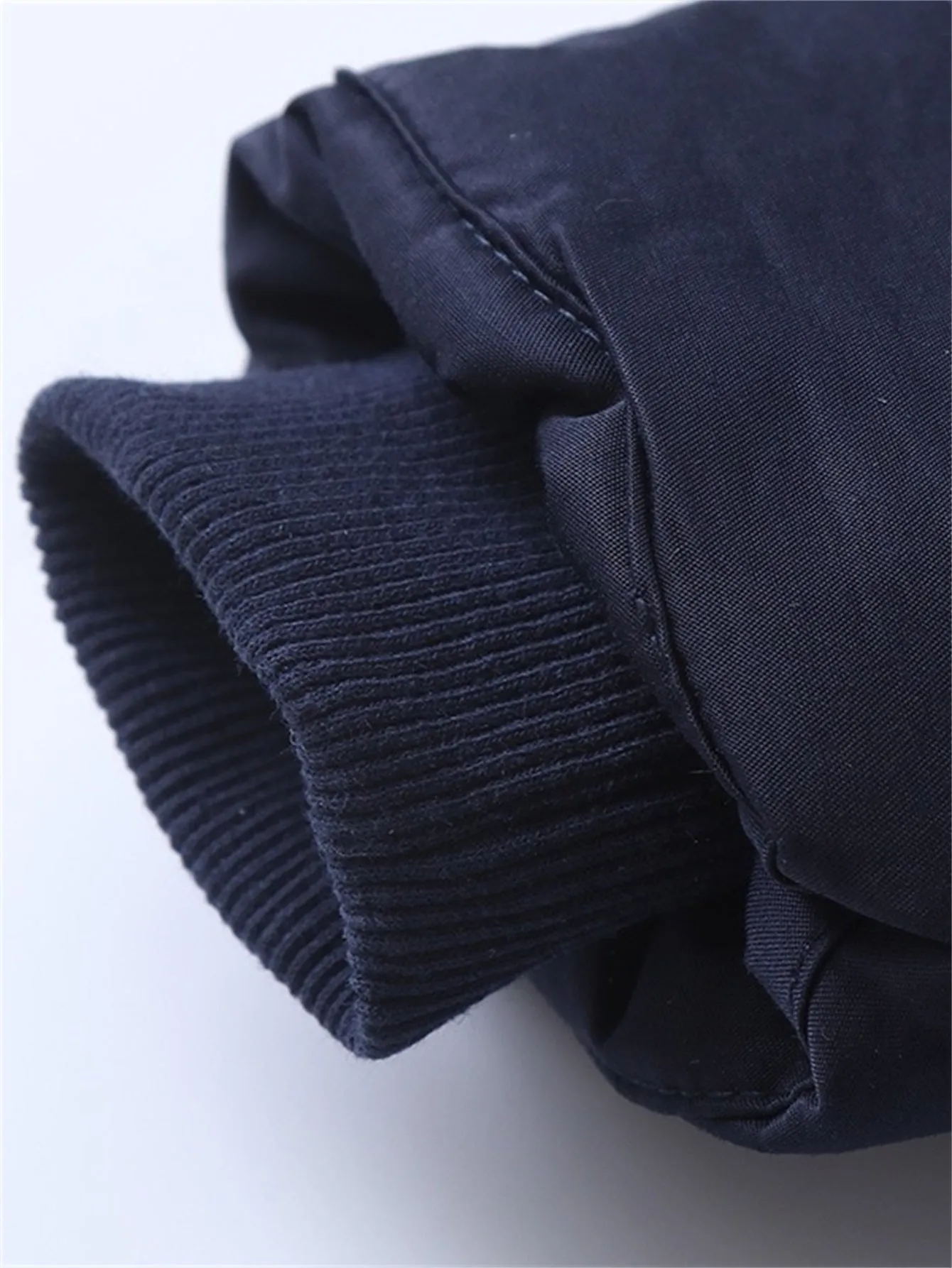 Boys Hooded Small Slit Plush Cotton Jacket