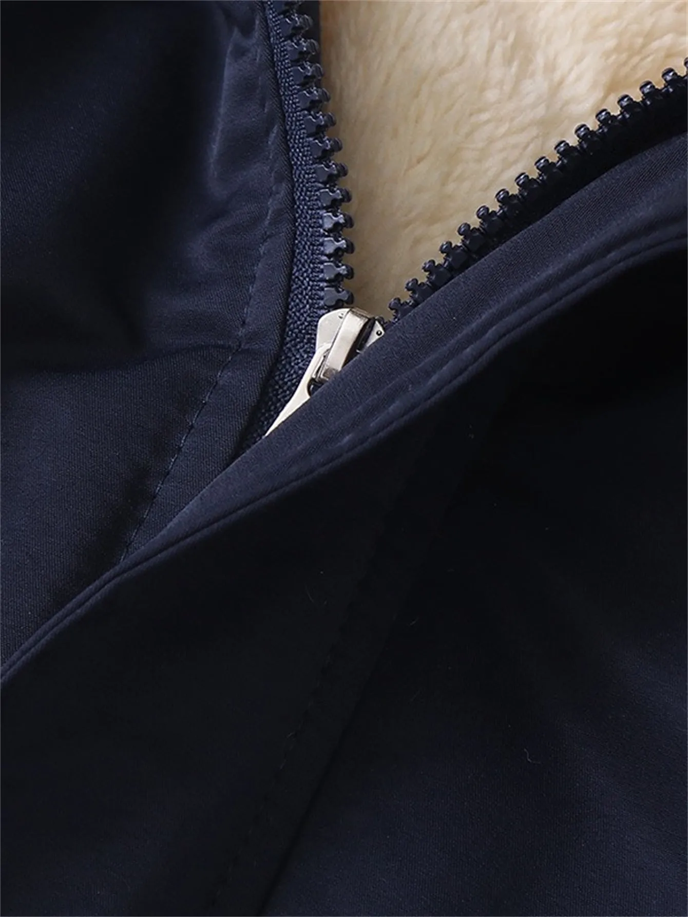 Boys Hooded Small Slit Plush Cotton Jacket