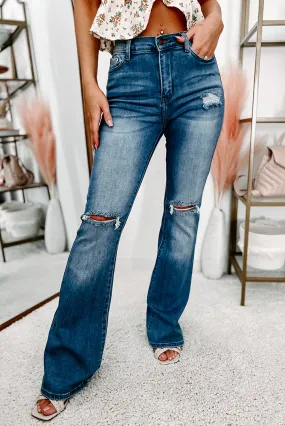 Bridget High Rise Distressed Flare Jeans (Medium)