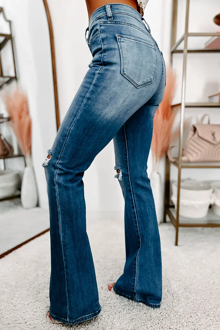 Bridget High Rise Distressed Flare Jeans (Medium)
