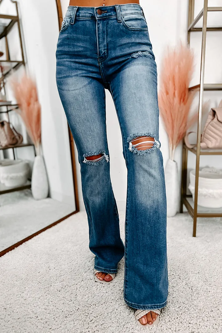 Bridget High Rise Distressed Flare Jeans (Medium)