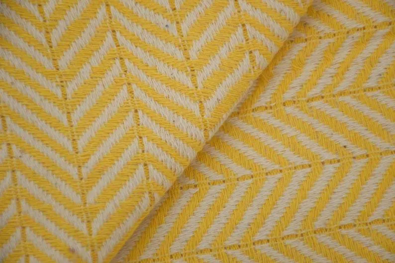 Bright Yellow 100% Cotton Round Beach Towel