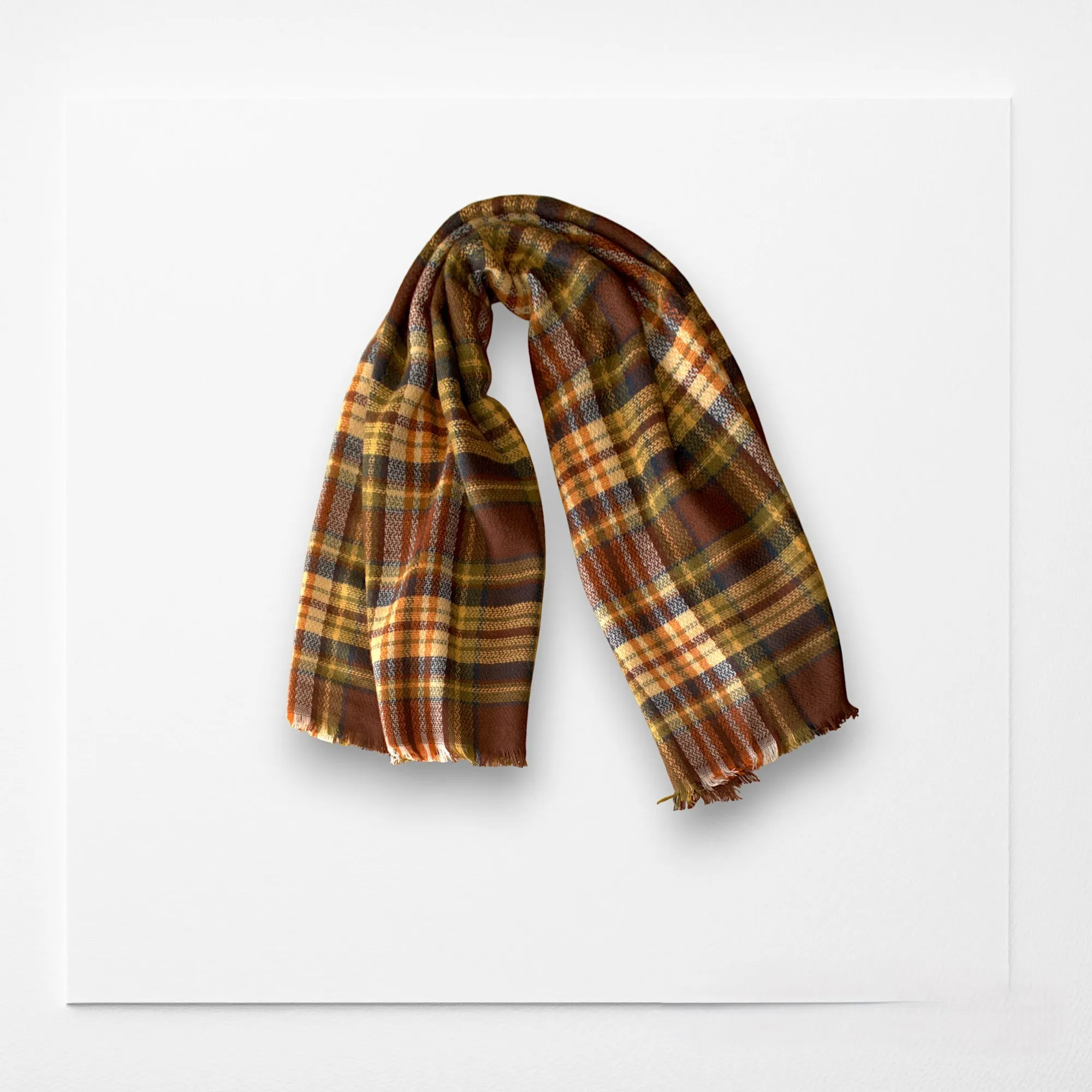 Brown, Orange and Yellow Blanket Scarf/ Oversized Scarf/ Plaid Shawl/ Bridesmaid Gifts/ Christmas Plaid Scarf/ Throw plaid blanket/ Plaid Women's Blanket Scarf/ Women Scarf/ Gifts for Her/ Women Shawl/ Bridesmaid Scarf/ Fall Scarf