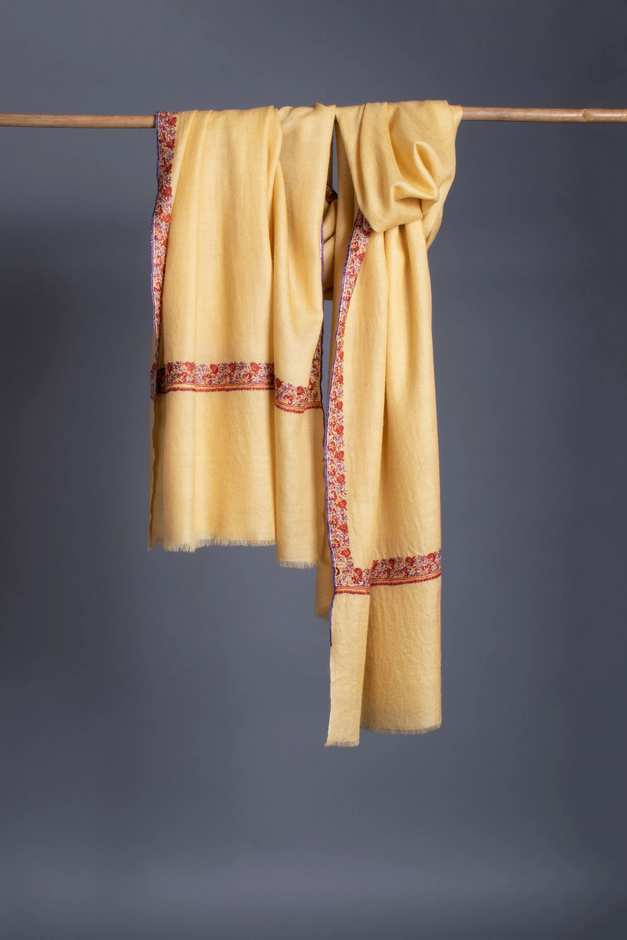 Buttermilk color, Luxury Scarves, Kashmir Pashmina, Handmade Gifts, Christmas Presents, 40x80" - FATEHABAD