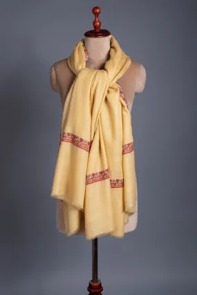 Buttermilk color, Luxury Scarves, Kashmir Pashmina, Handmade Gifts, Christmas Presents, 40x80" - FATEHABAD