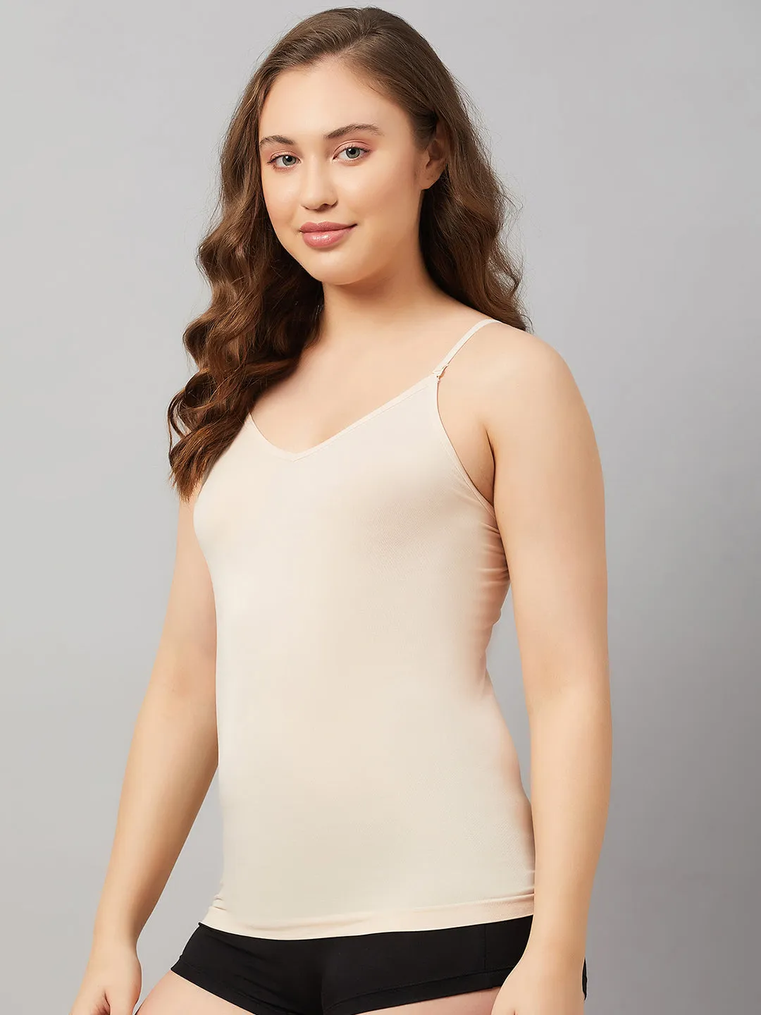 C9 Airwear Seamless Women V Neck Line Camisole - Nude