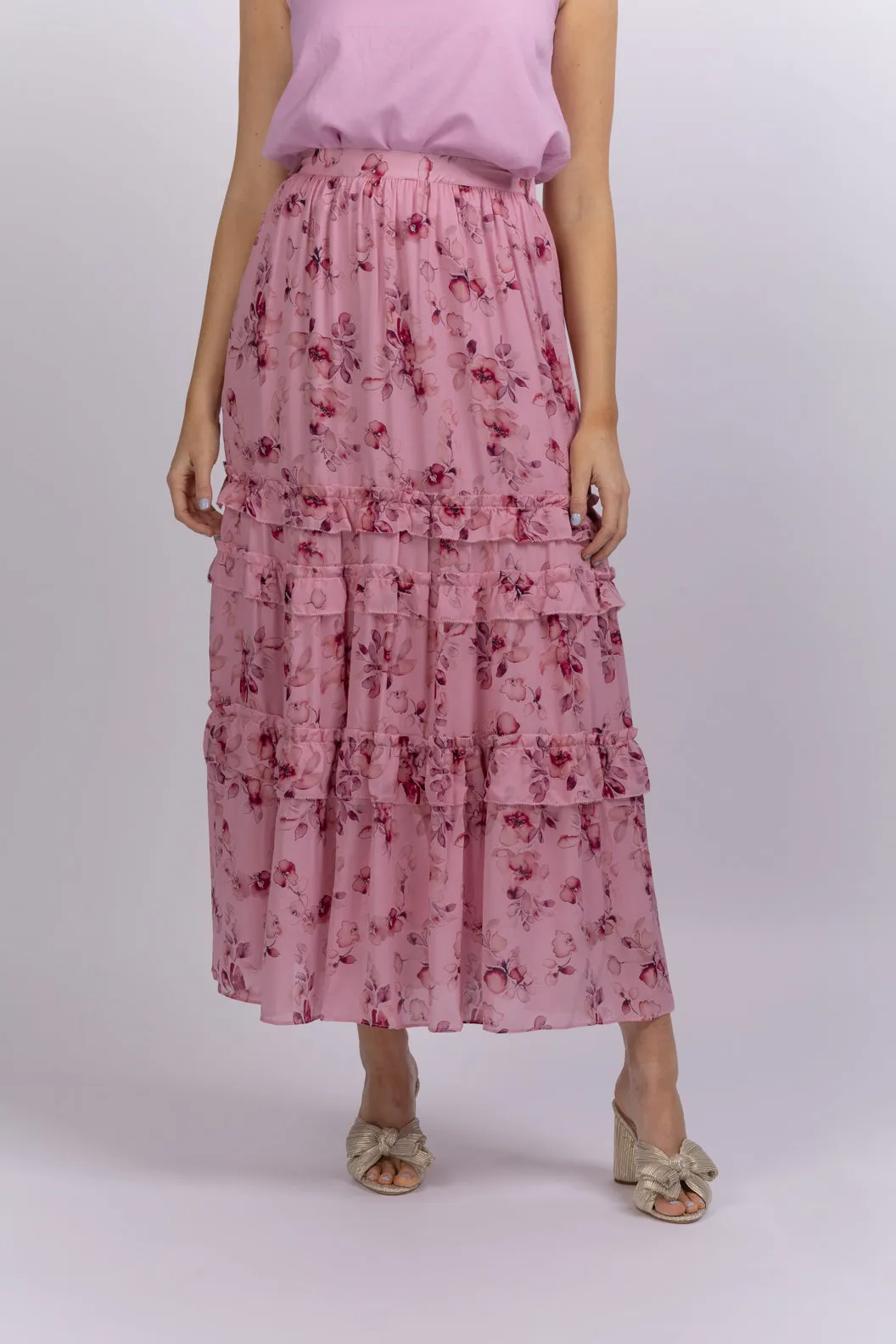 Cami Liu Skirt in Pink Garden