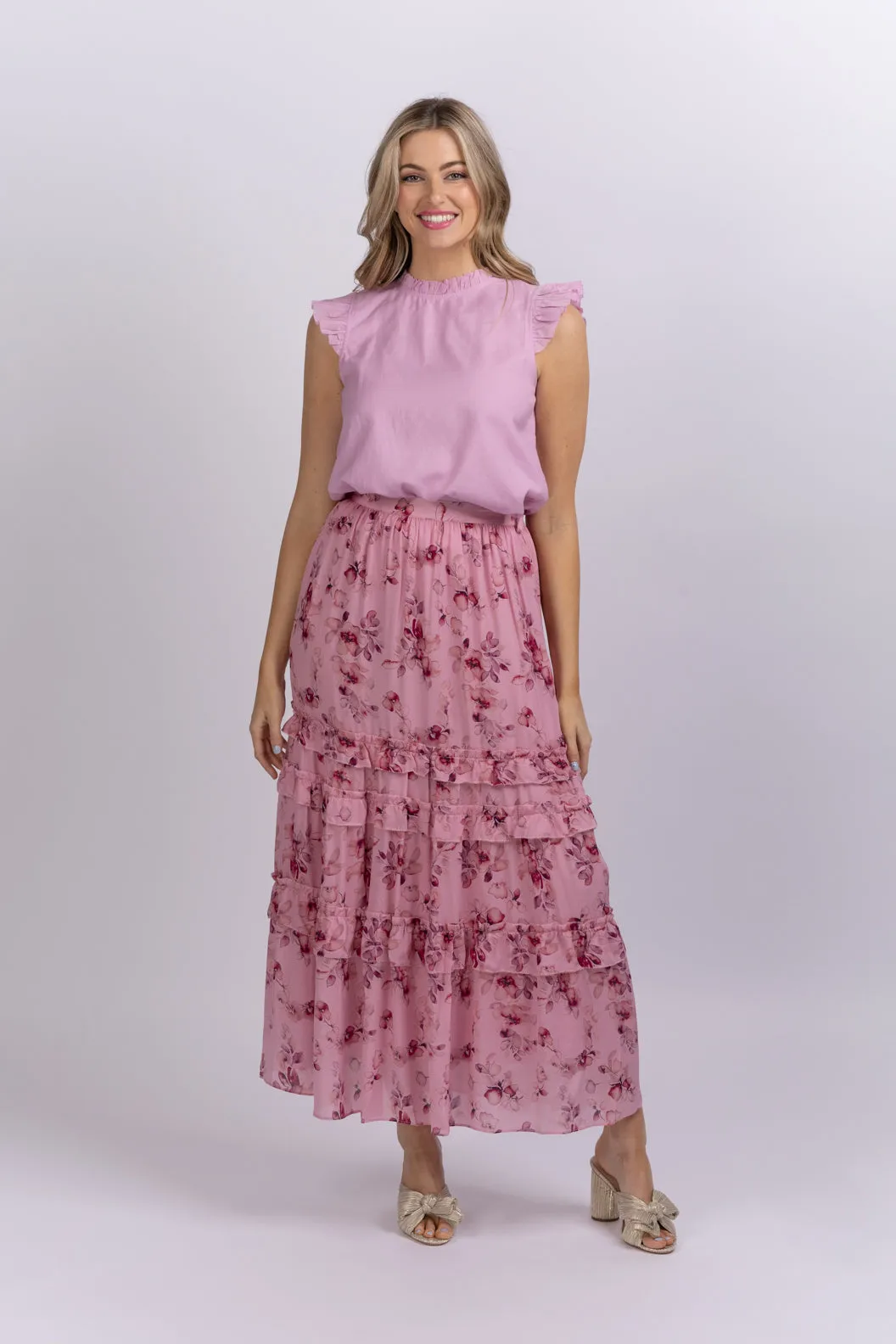 Cami Liu Skirt in Pink Garden