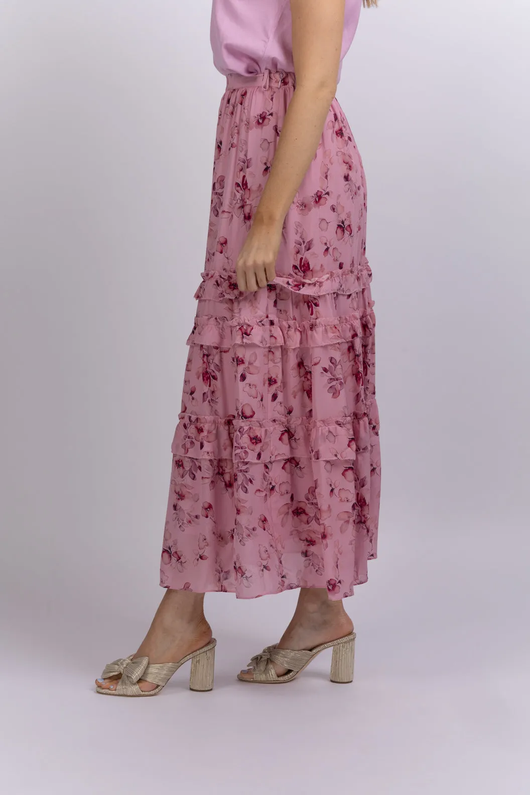 Cami Liu Skirt in Pink Garden