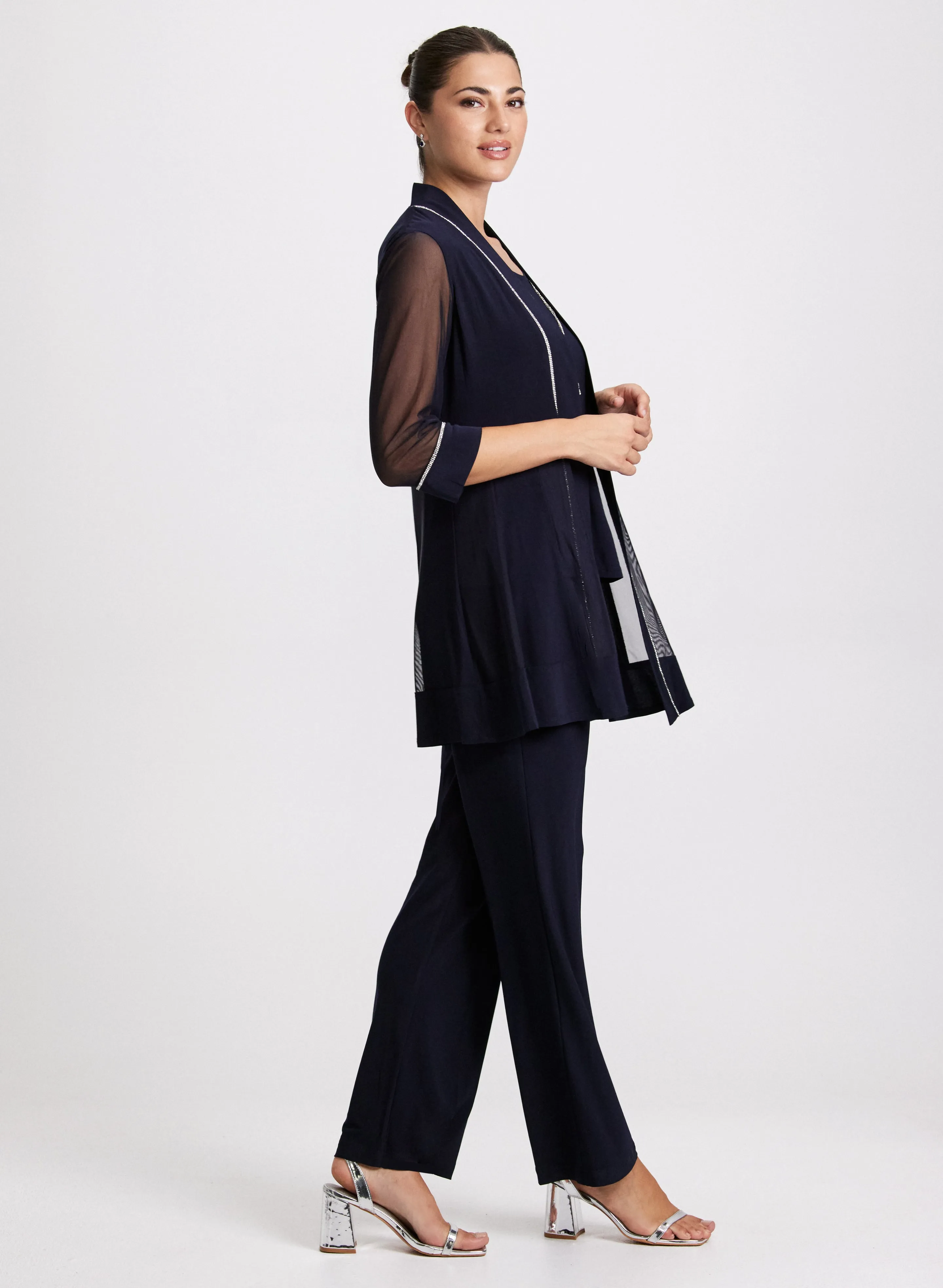 Camisole, Pants & Rhinestone Jacket Set