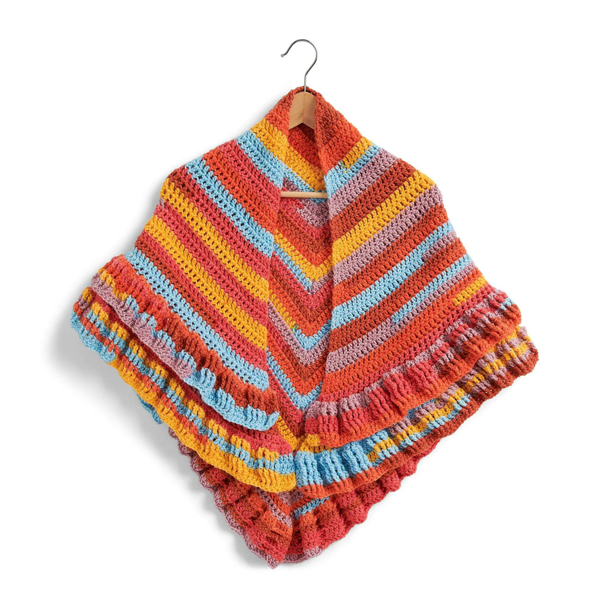 Caron Crochet Ruffled Shawl