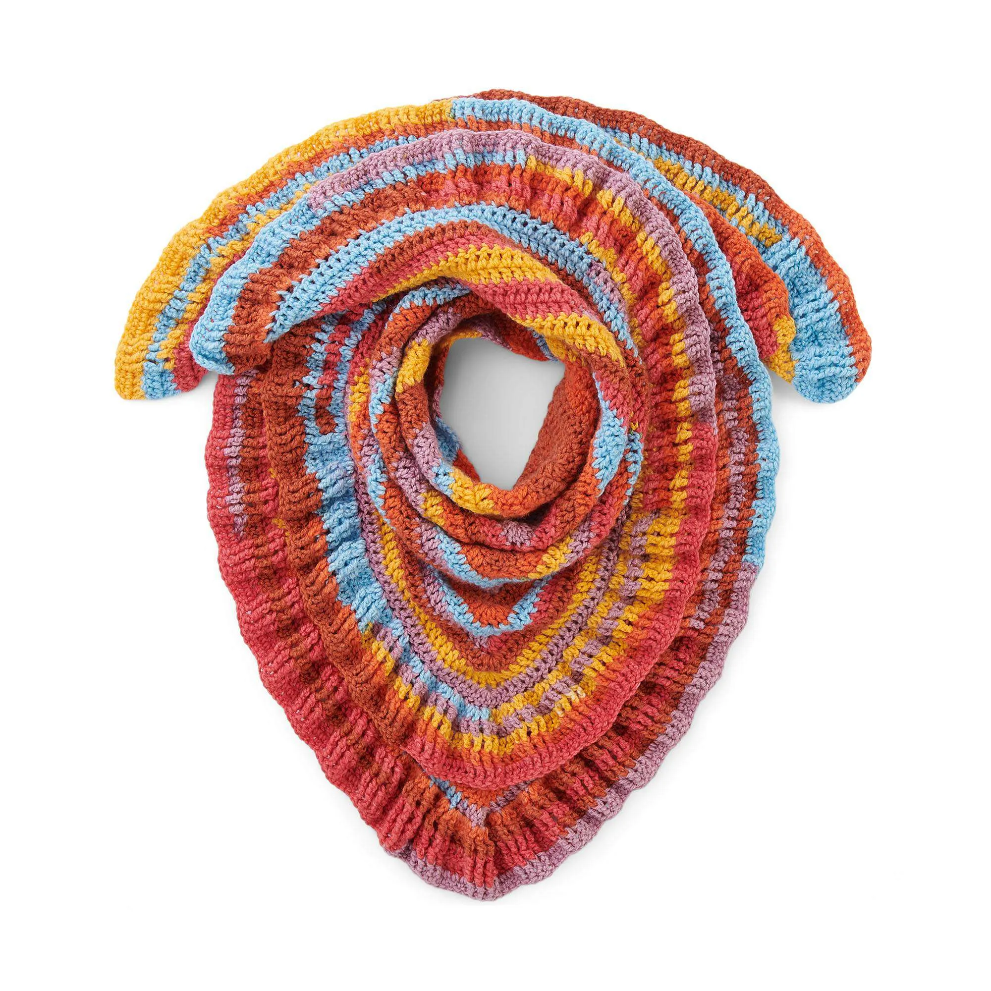 Caron Crochet Ruffled Shawl