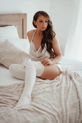 Celine Cowl Set with Thigh High Socks