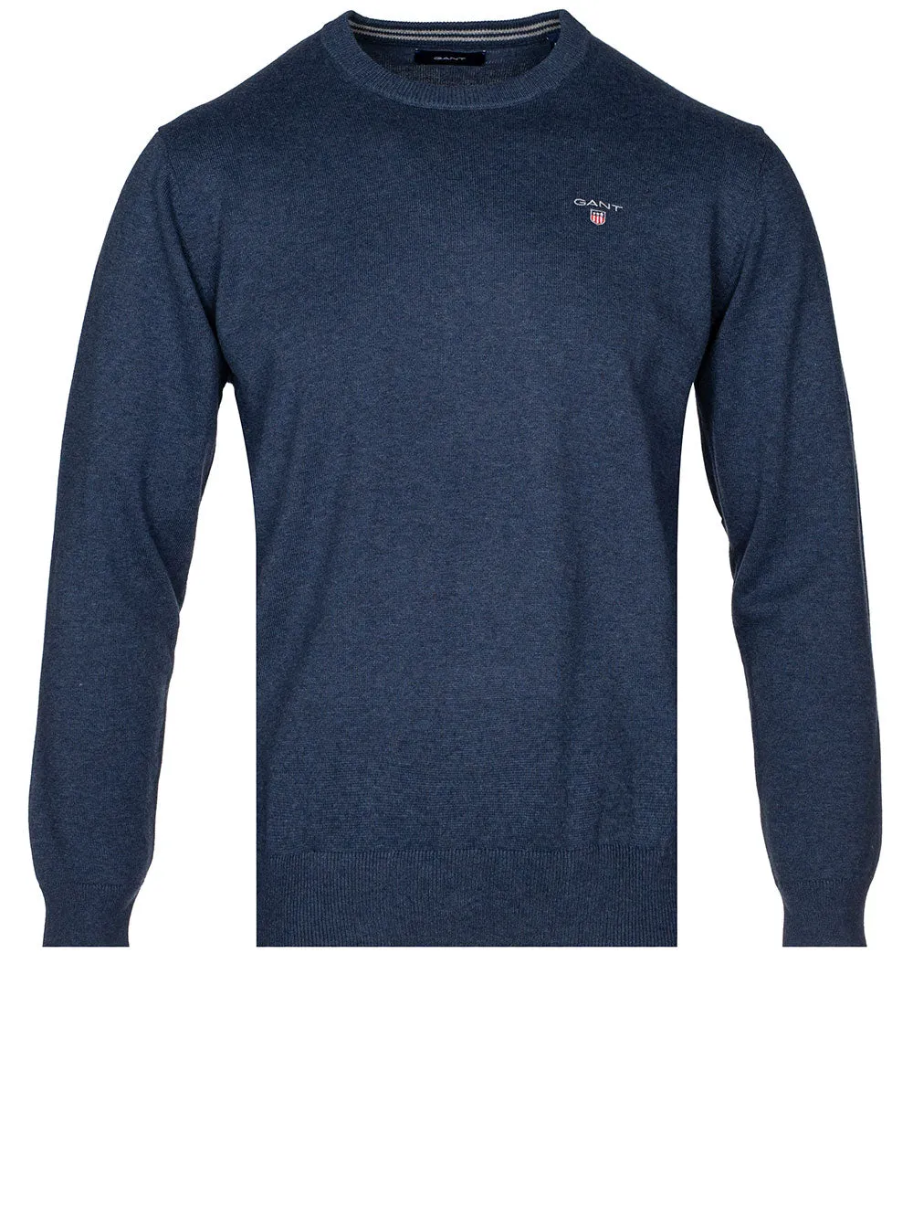 Classic Cotton C-neck Dark Jeansblue Melange