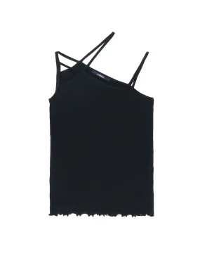 COTTON RAYON RIB SHOULDER STRING CAMISOLE