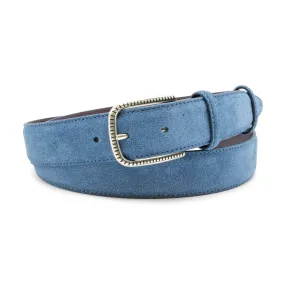 Denim Blue Ridge Prong Suede Belt