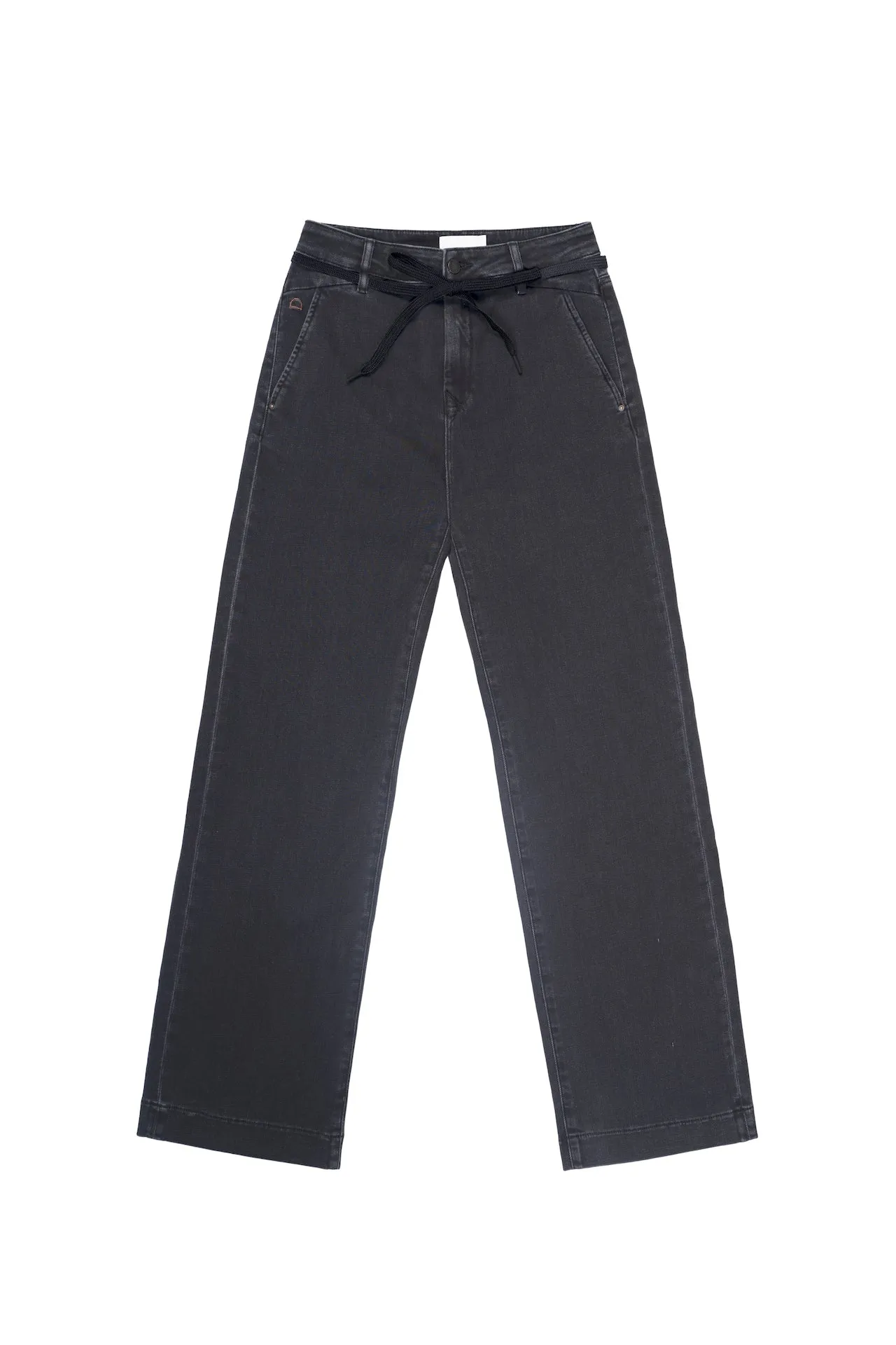 Dew Flared Soft Denim Jeans French Pocket Medium Grey