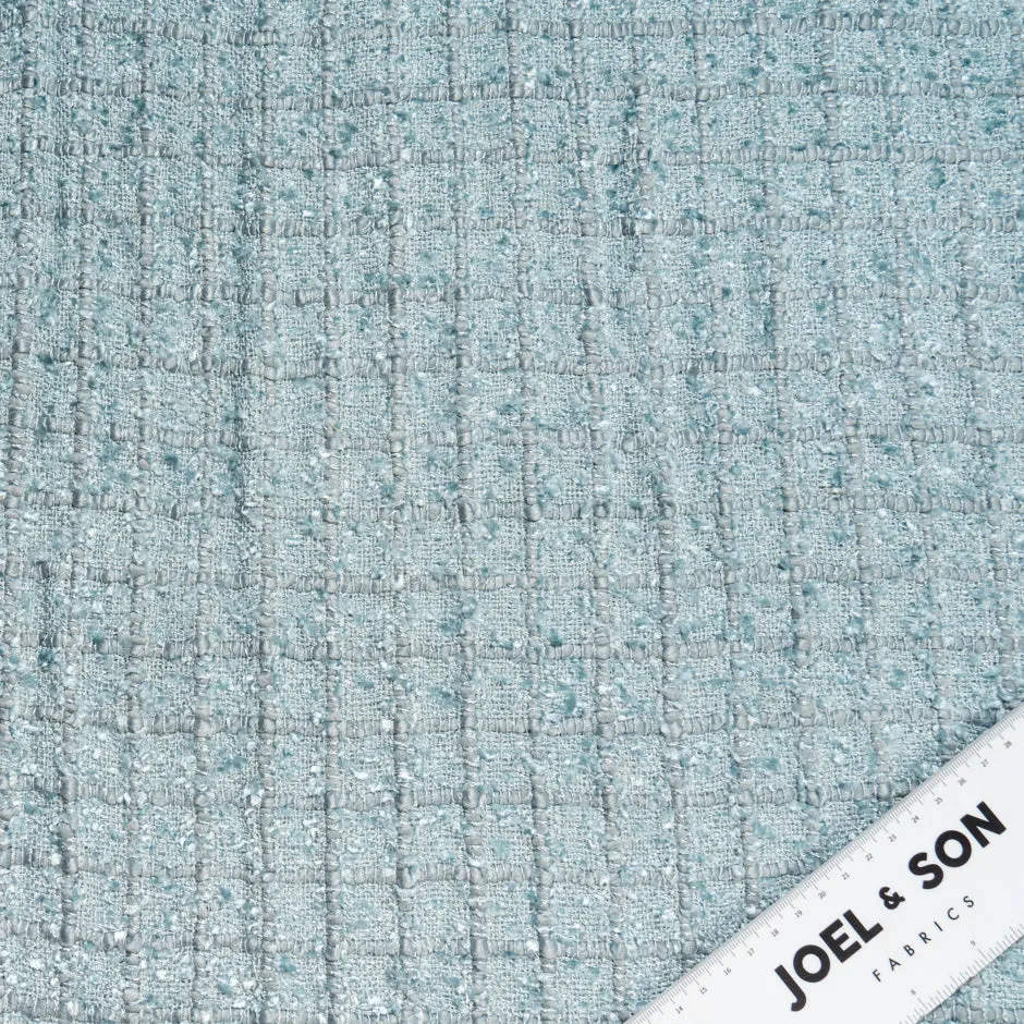 Duck Egg Blue Woven Microfibre Bouclé