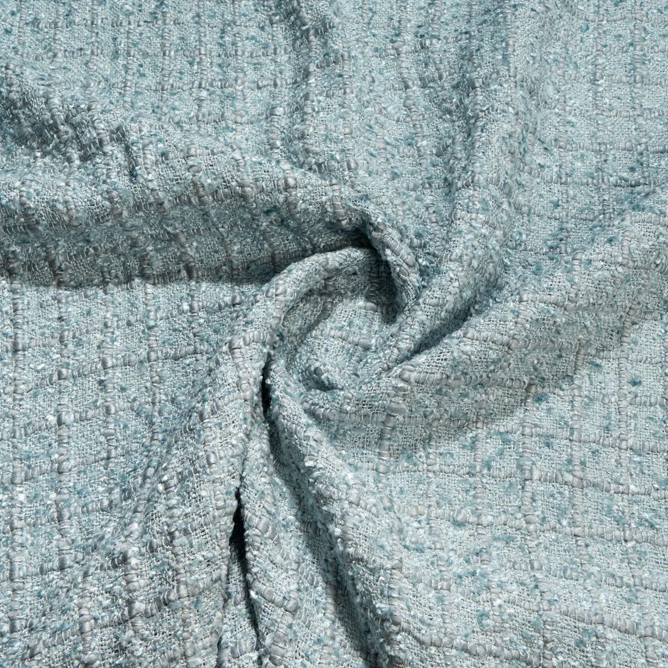 Duck Egg Blue Woven Microfibre Bouclé